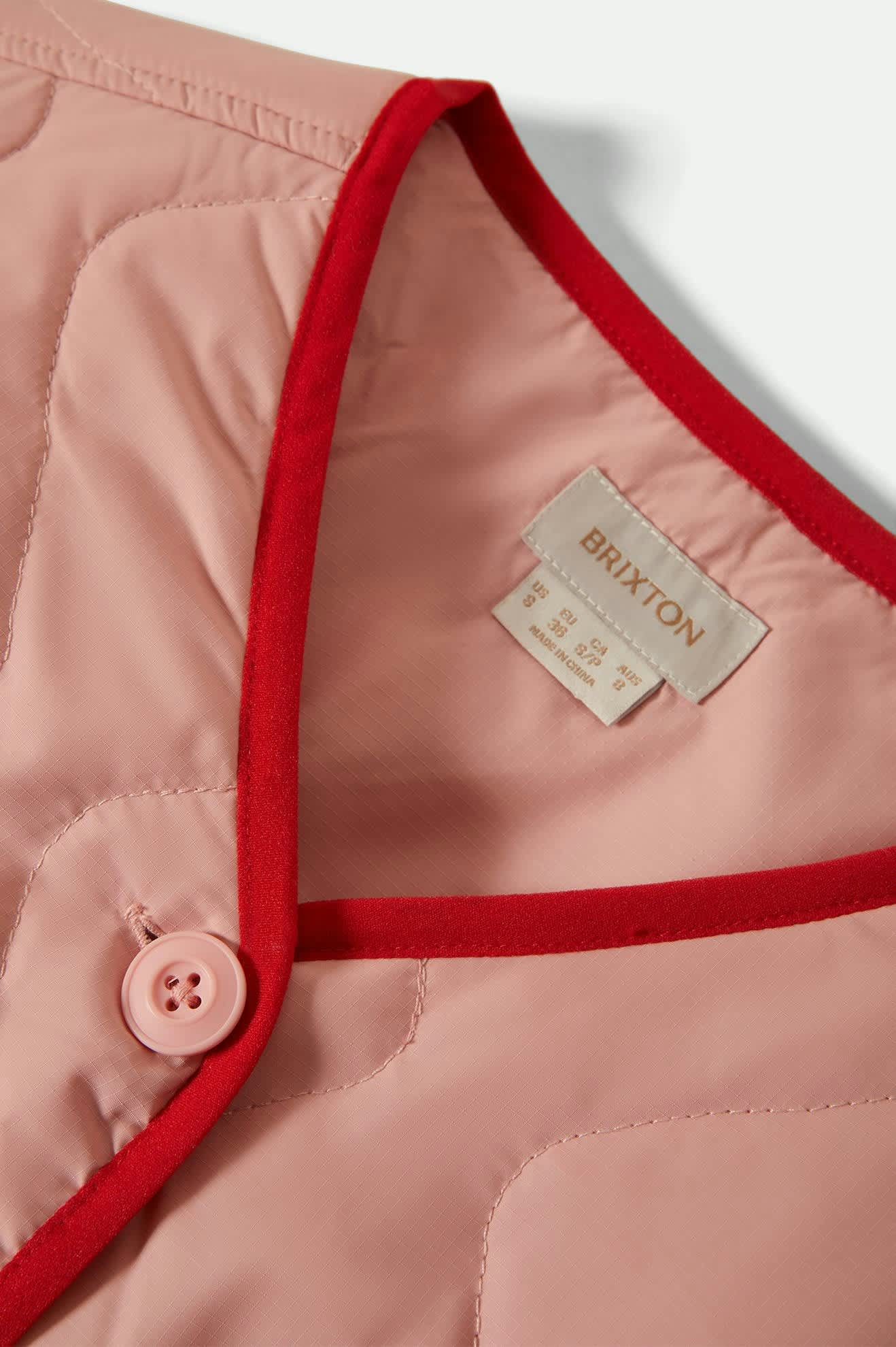 Women's Delilah Quilted Jacket in the color Mellow Rose - Additional Laydown image