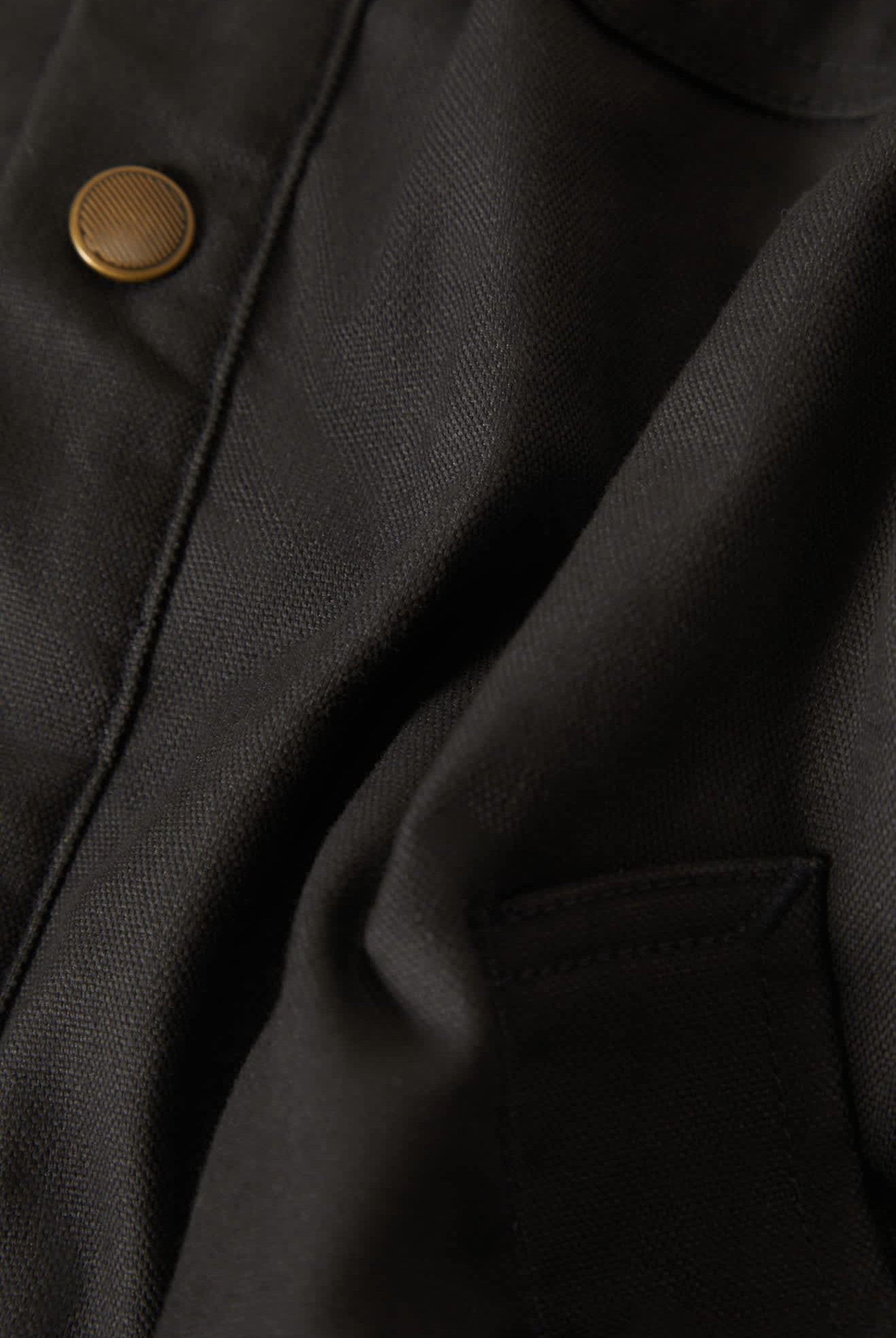 Men's Builders Stretch L/S Overshirt in the color Washed Black - Additional Laydown image