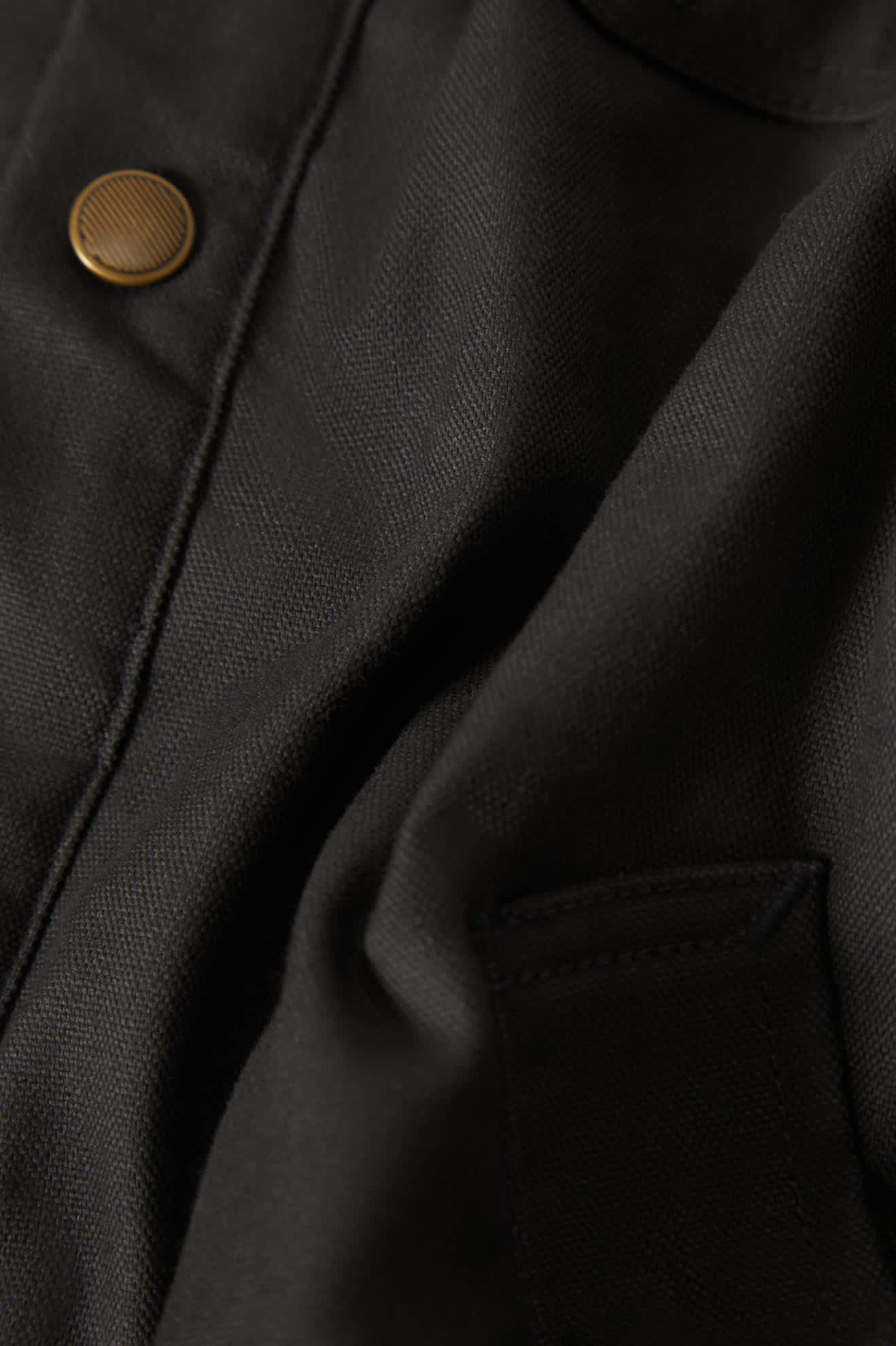 Men's Builders Stretch L/S Overshirt in the color Washed Black - Additional Laydown image