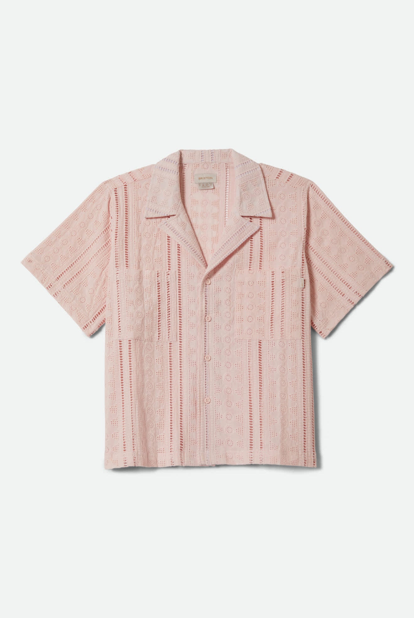Women's Paradise Lounge Short Sleeve Shirt in the color Chalk Pink - Front Product View