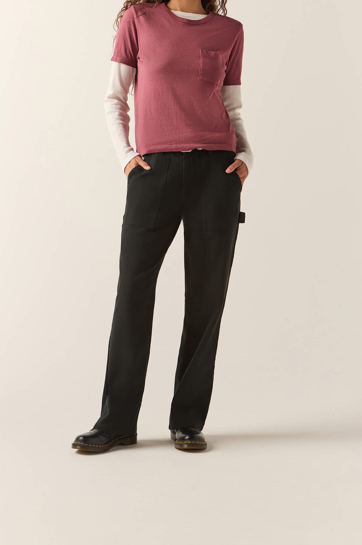 Women's Essex Embroidered Painter Pant in the color Black - Women's Front View