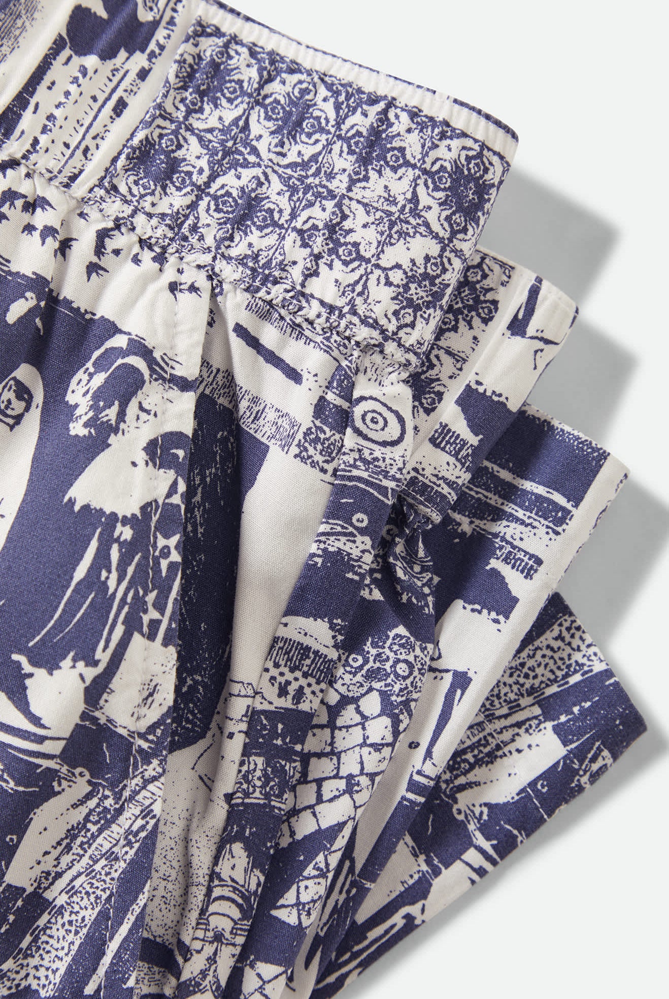 Women's Post Playa E-Waist Short in the color Navy/White Collage - Additional Laydown image