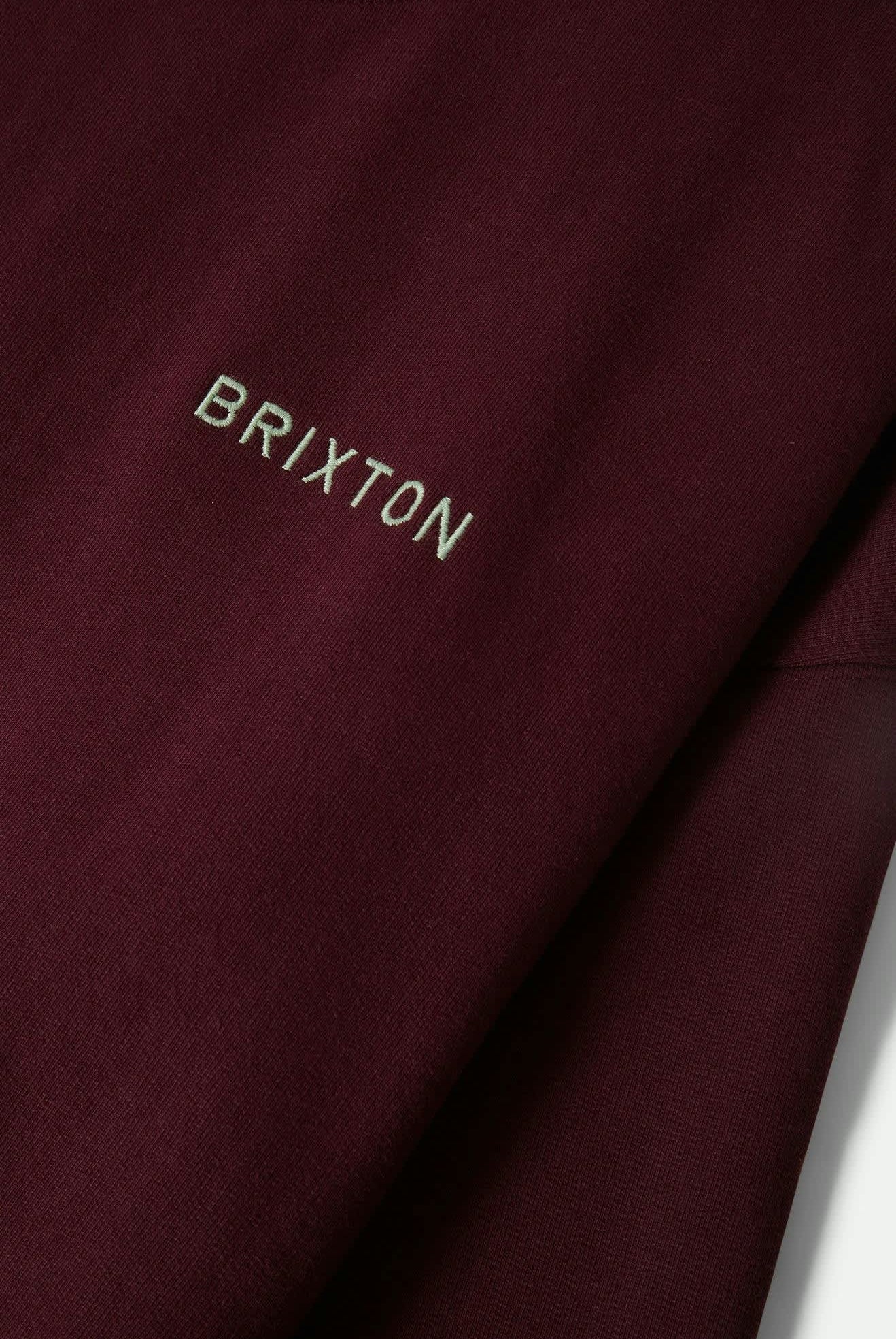 Men's Embroidered Heavyweight Oversized Crew in the color Port - Additional Laydown image