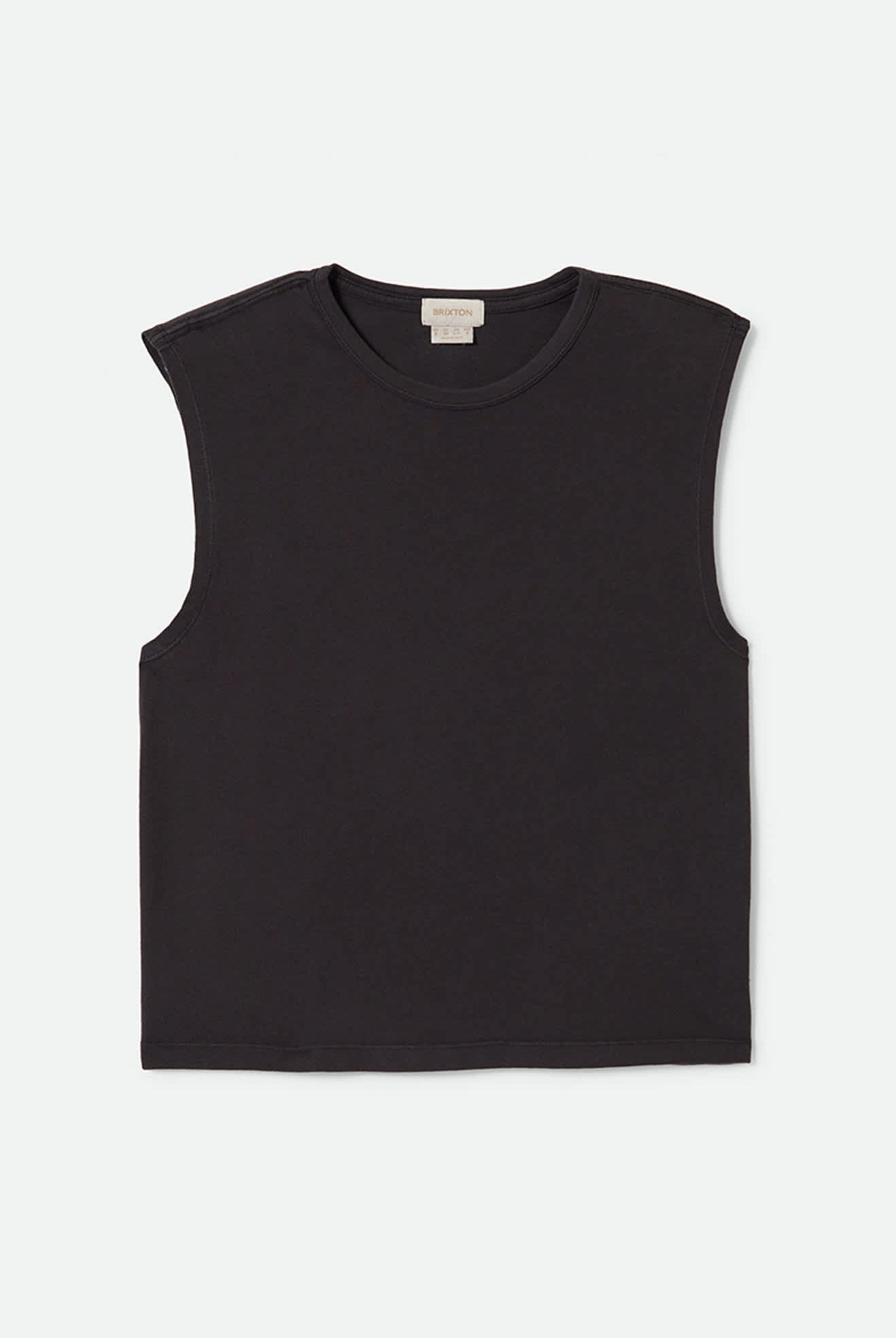 Women's Carefree Organic Garment Dye Muscle Tank in the color Black - Front Product View
