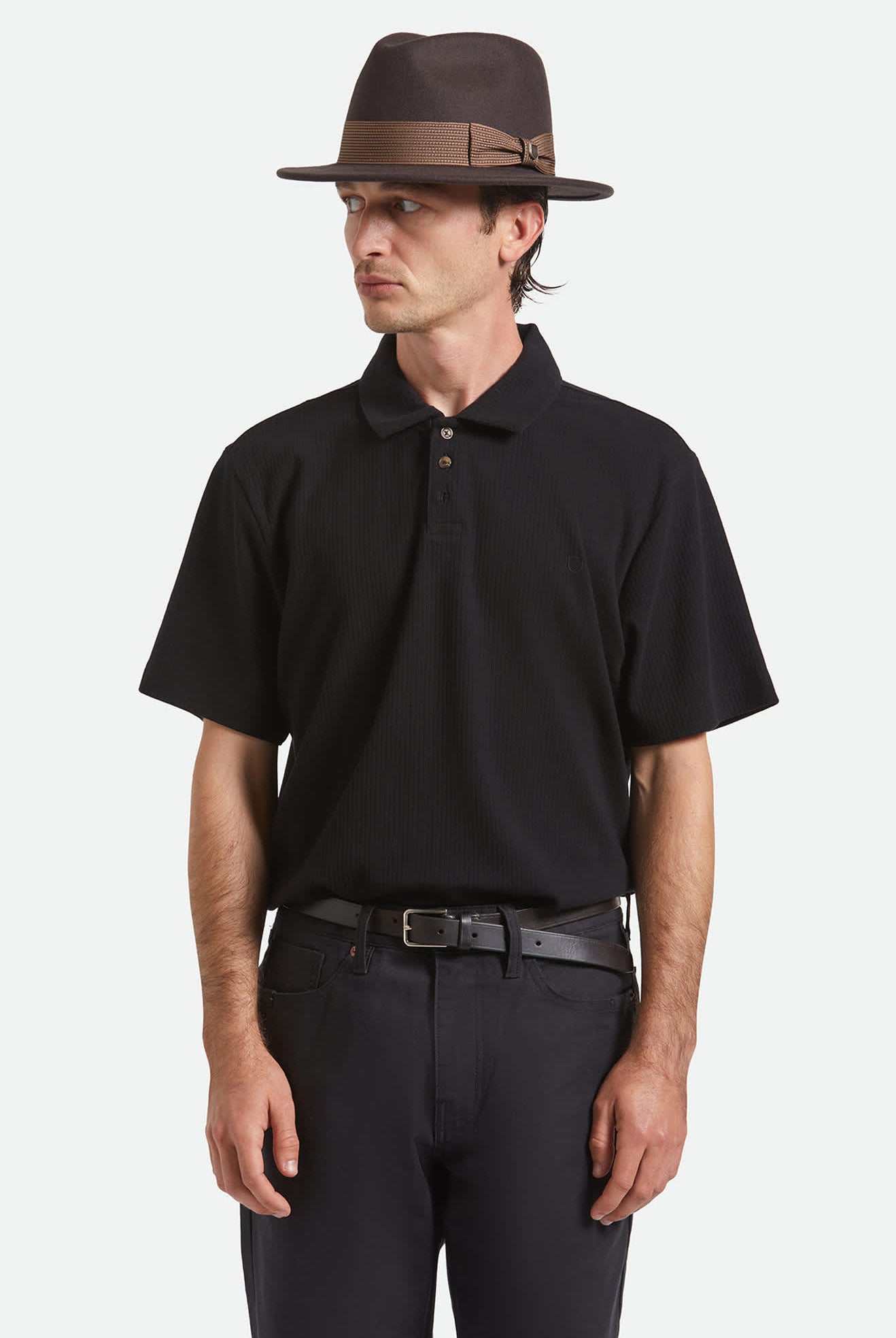 Unisex Roma Fedora in the color Chocolate/Bronze - Men's Front View