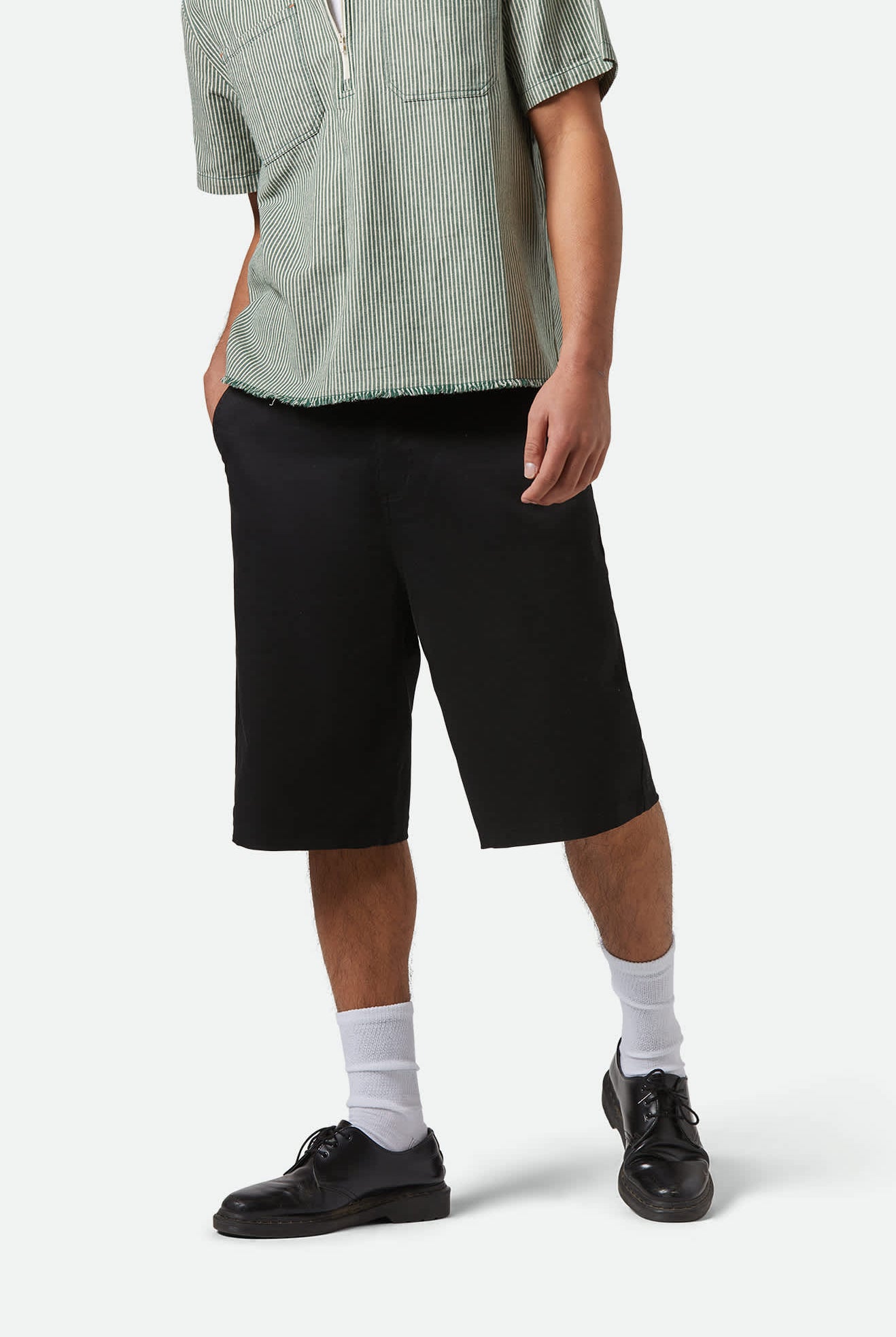 Men's Choice Chino Baggy Short in the color Black - Men's Front View