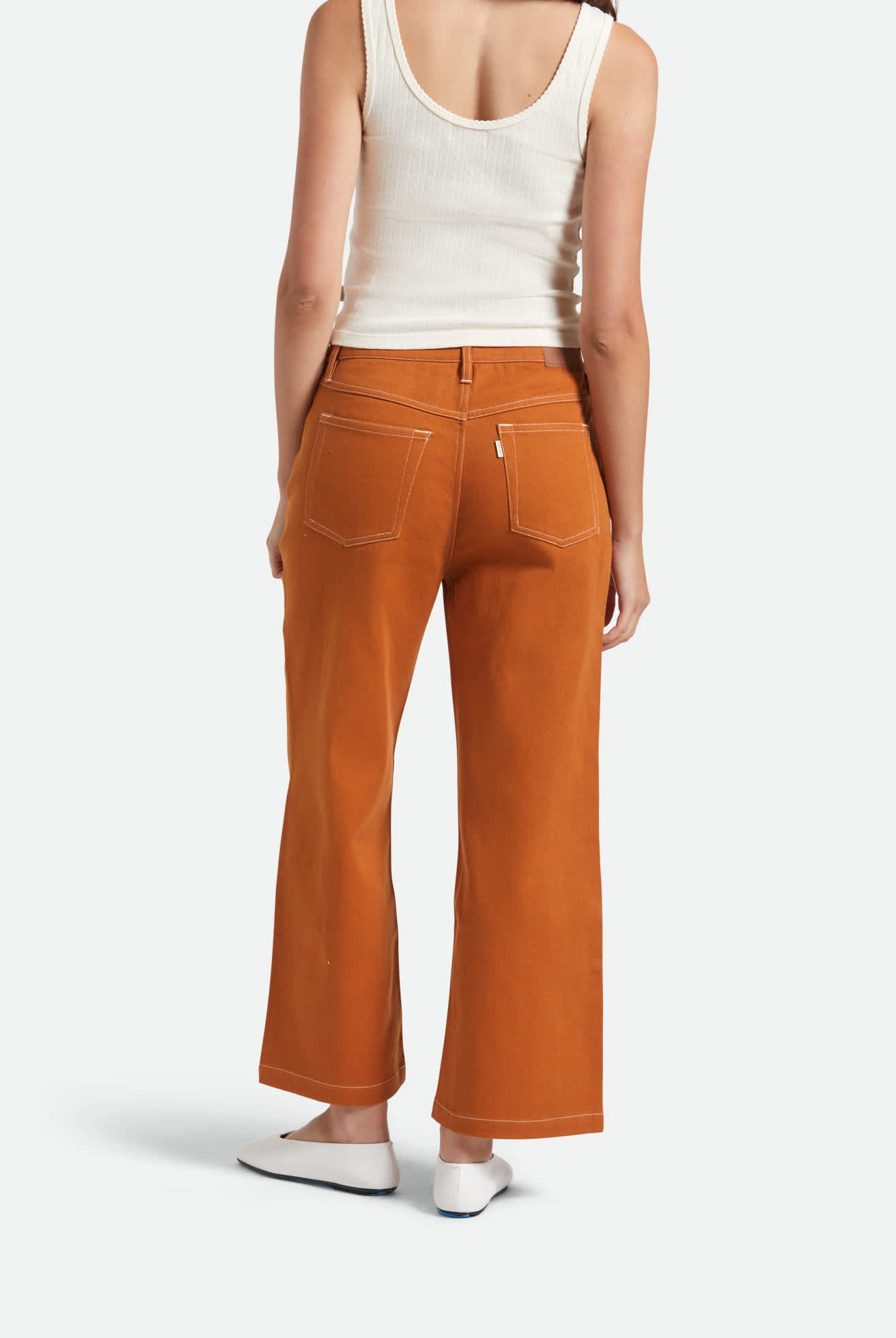 Women's Margo Cropped 5-Pocket Pant in the color Rustic Caramel - Women's Back View