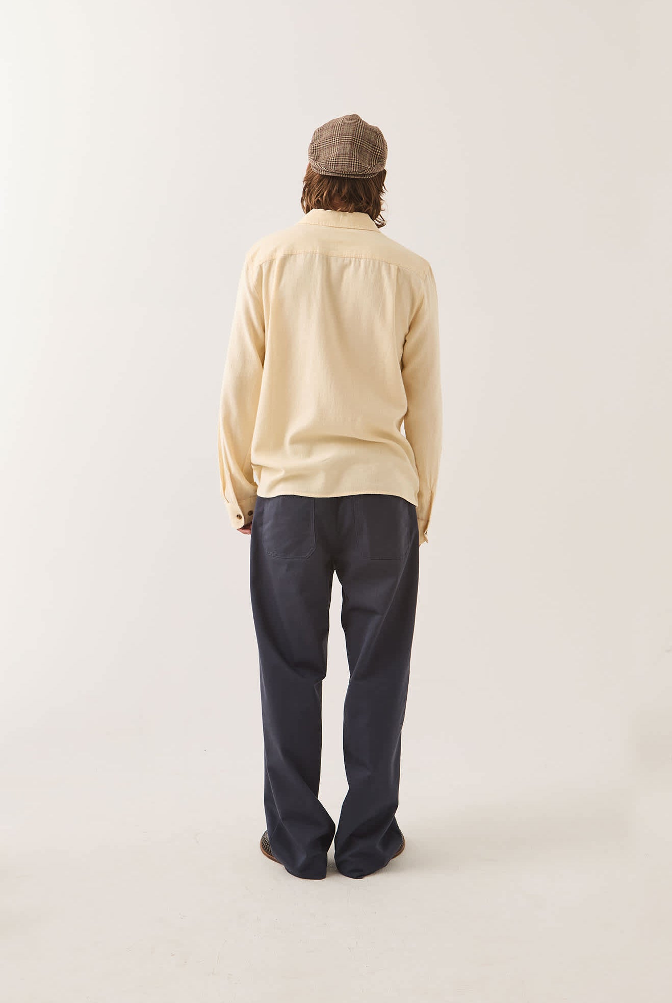 Men's Hasting Lightweight Flannel in the color Wax Paper - Men's Back View