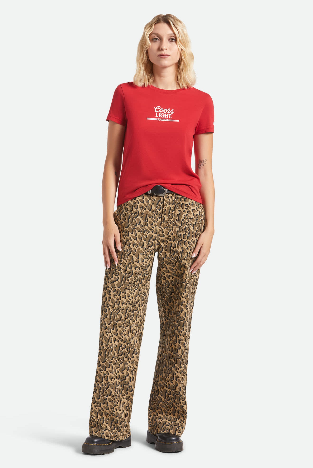 Women's Coors Light Racing Fitted T-Shirt in the color Coors Red - Additional Fit image