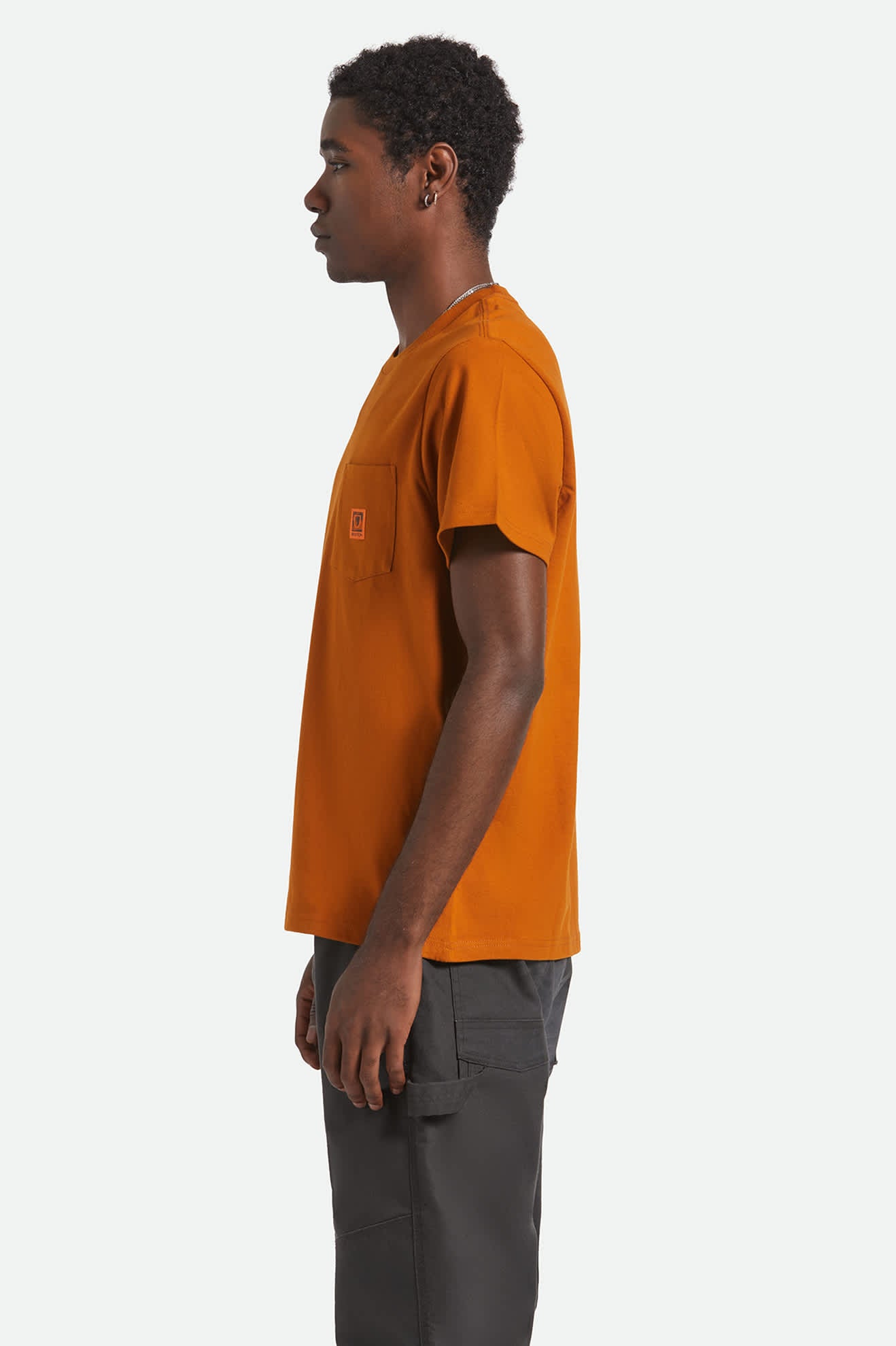 Men's Union Heavyweight S/S Boxy Pocket T-Shirt in the color Rustic Caramel - Men's Side View
