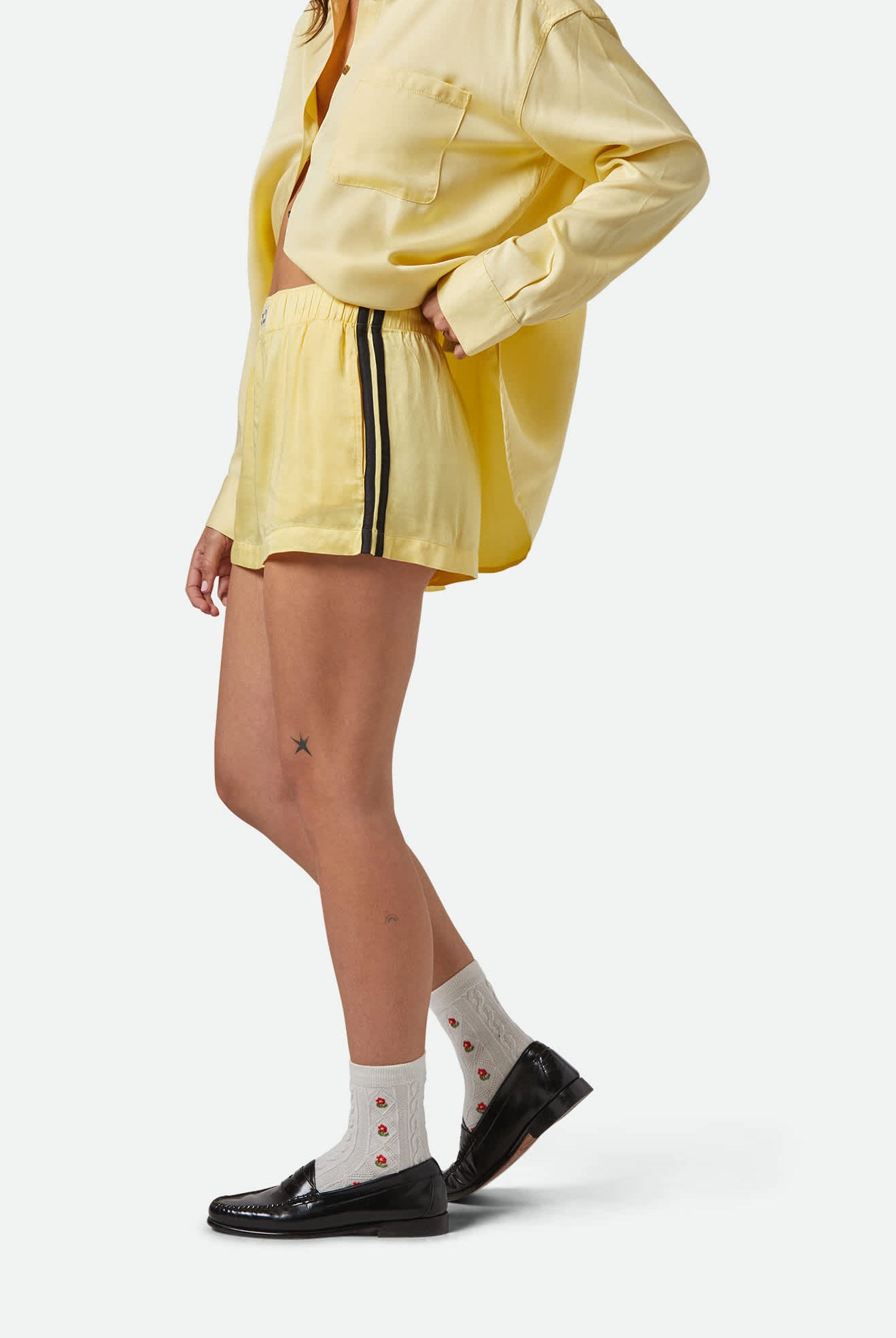 Women's Silky Boxer Short in the color Panna Cotta - Women's Side View