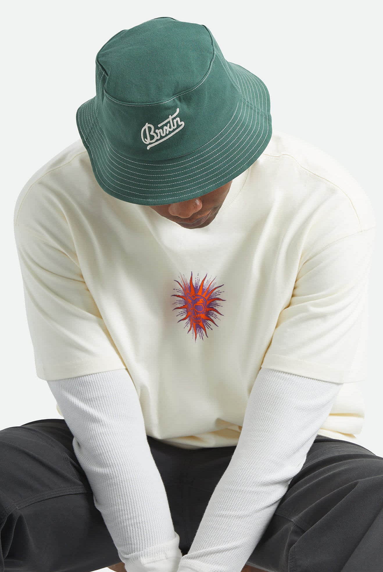 Unisex Eldon Packable Bucket Hat in the color Primal Green - Men's Front View