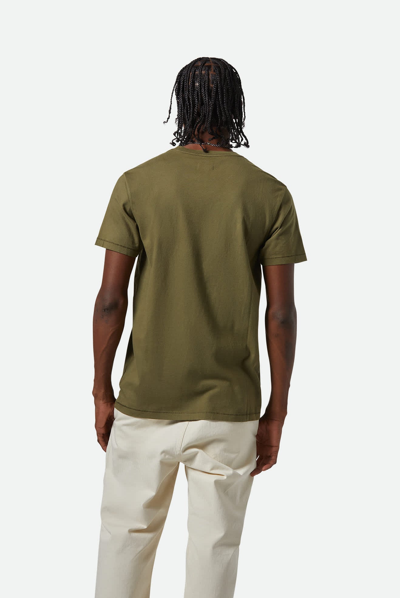 Unisex Vintage Reserve S/S T-Shirt in the color Ivy Green Sol Wash - Men's Back View