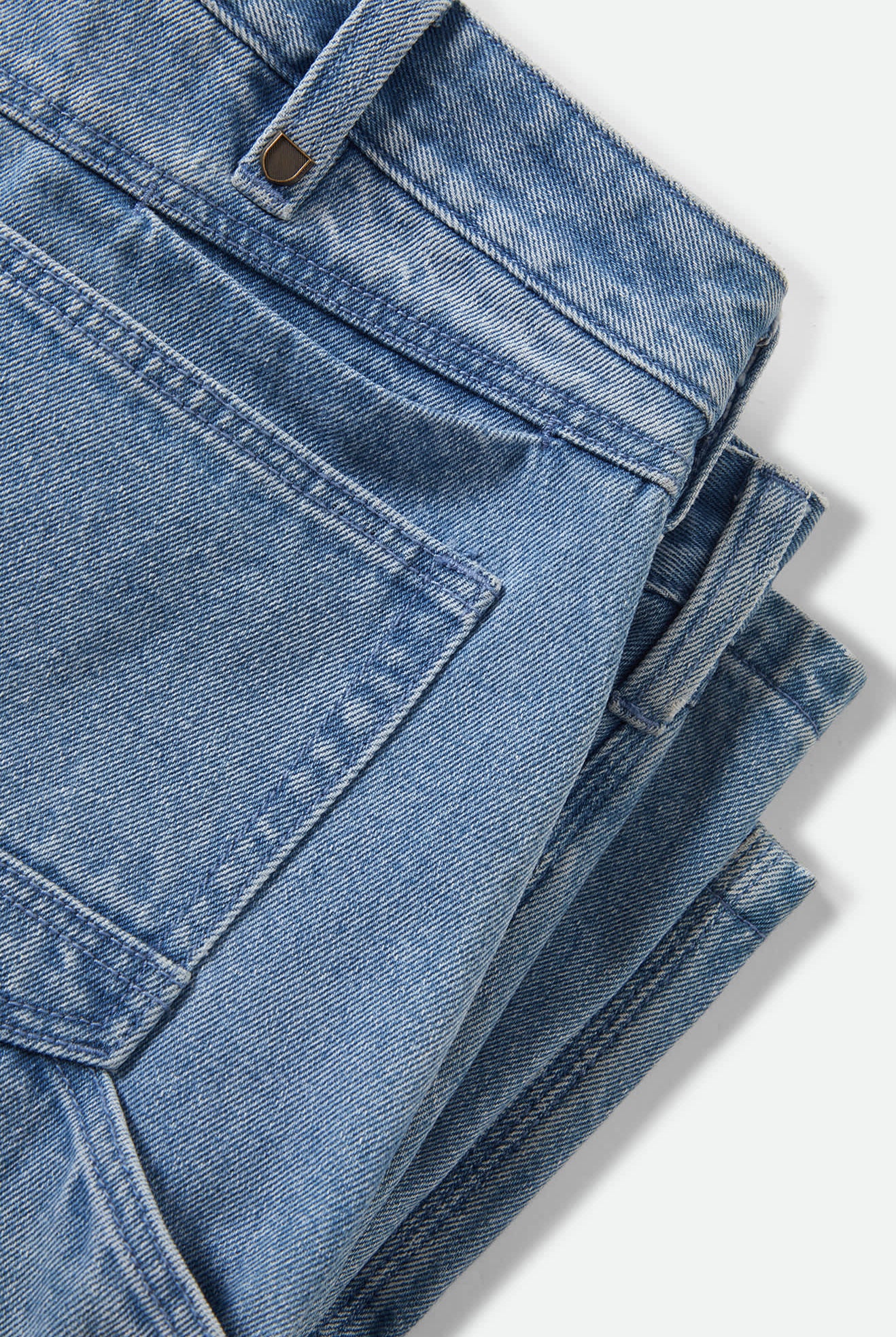 Men's Builders Carpenter Baggy Short in the color Washed Blue Denim - Additional Laydown image