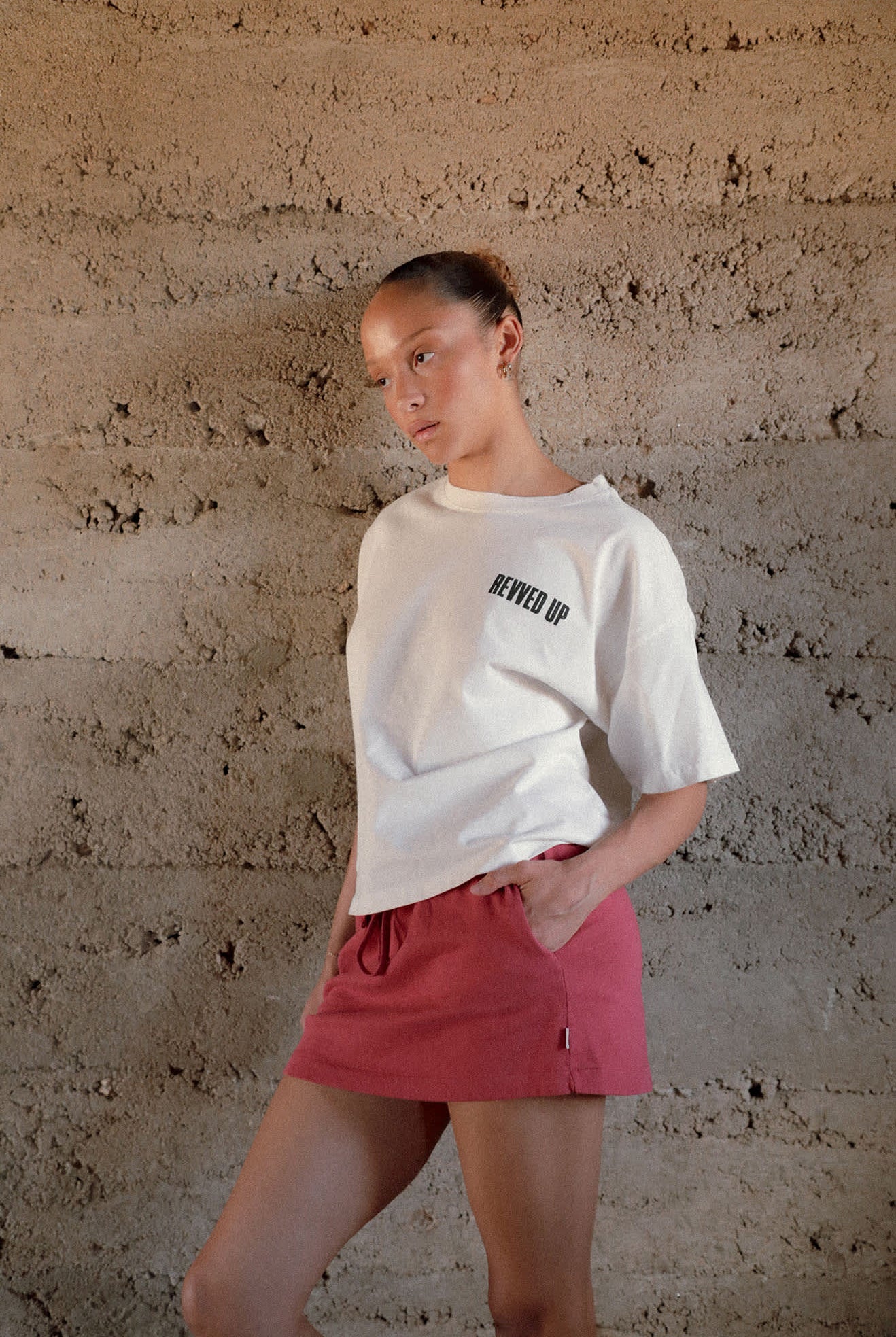 Women's Revved Up Boxy Crew T-Shirt in the color Off White - Women's Lifestyle image