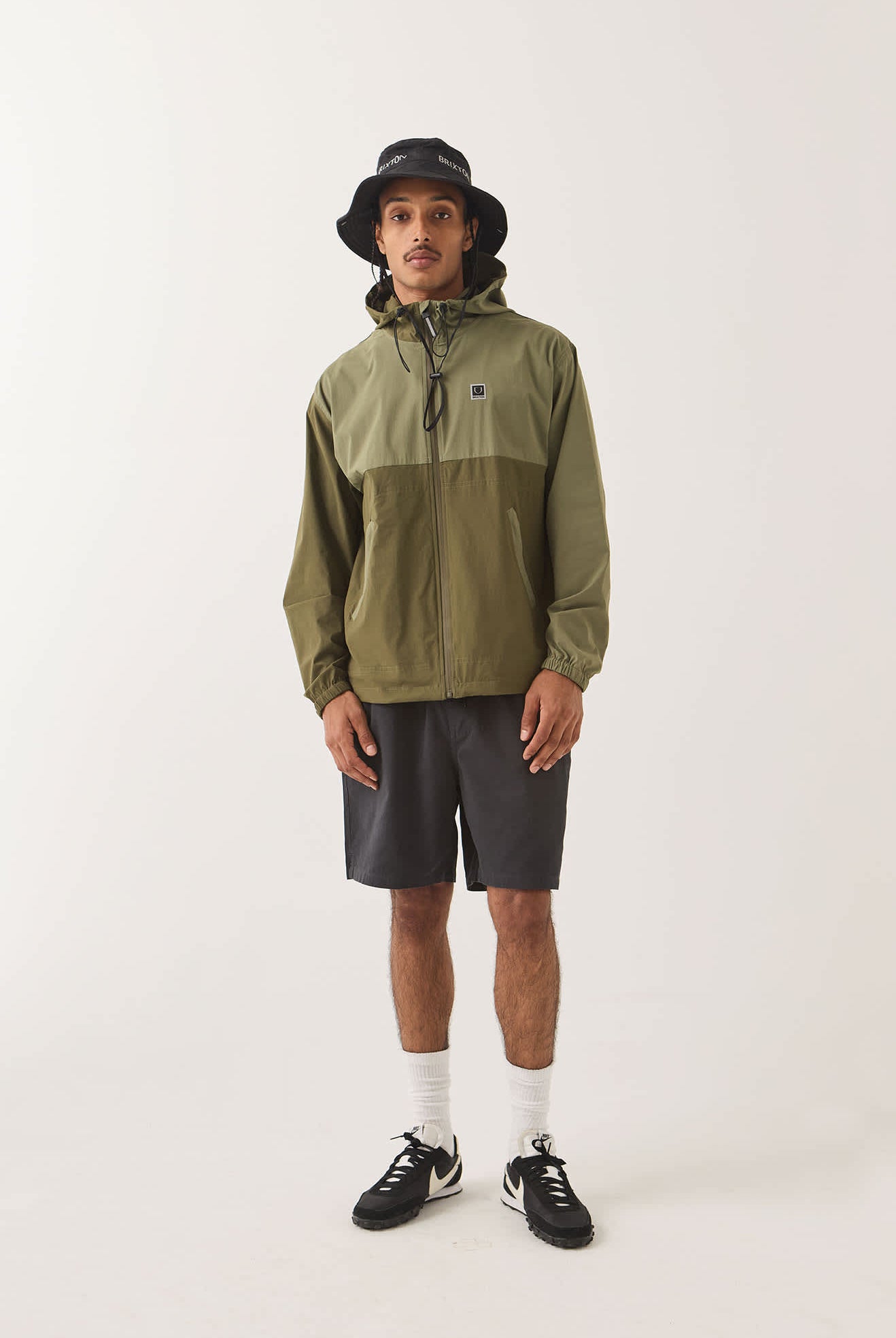 Men's Journey Zip Jacket in the color Dark Olive/Olive Surplus - Men's Front View