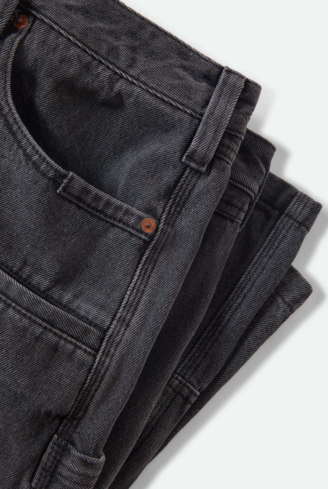 Men's Builders Carpenter Baggy Short in the color Washed Black Denim - Additional Laydown image