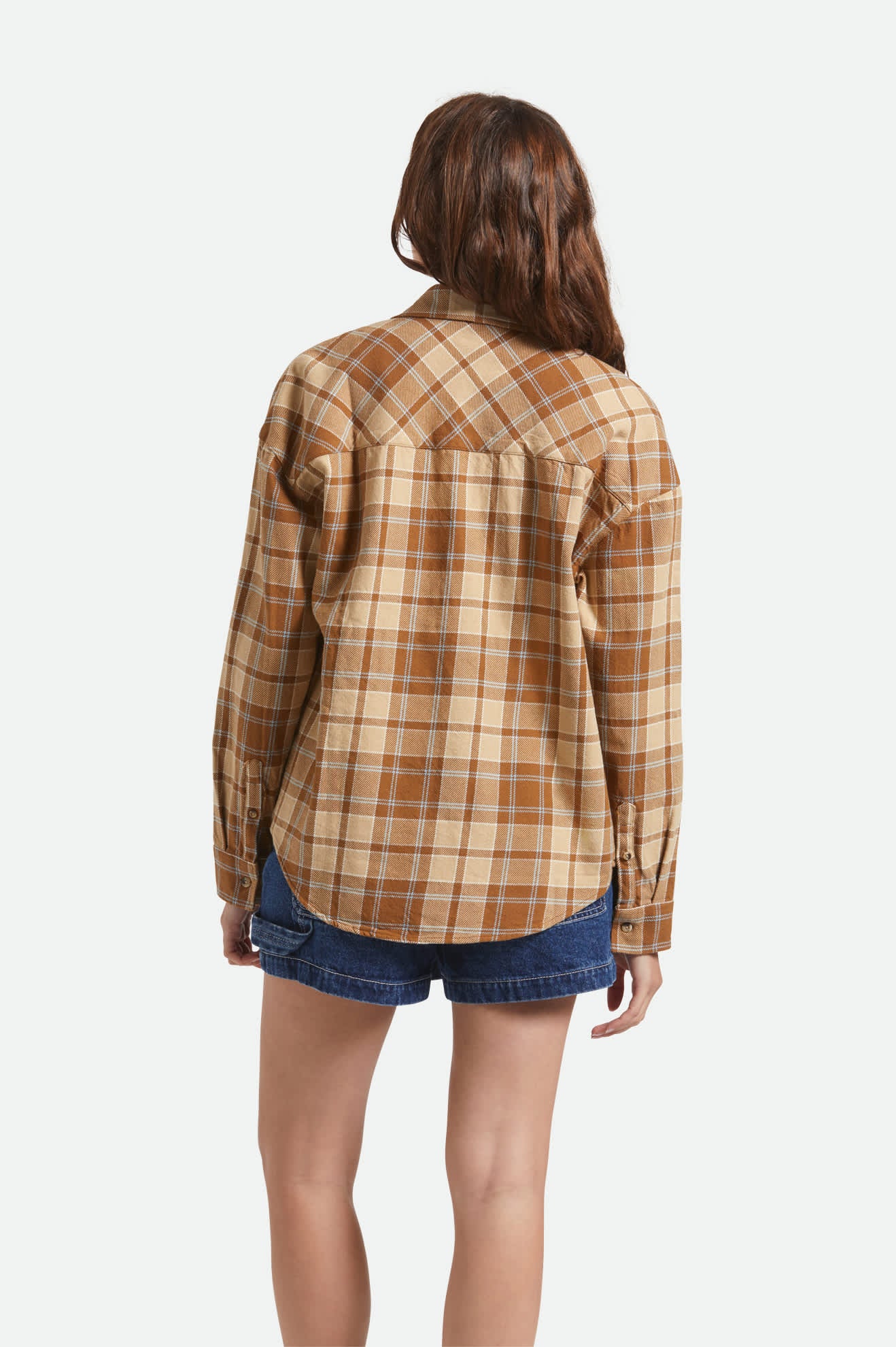Women's Bowery Vintage L/S Overshirt in the color Washed Copper - Women's Back View