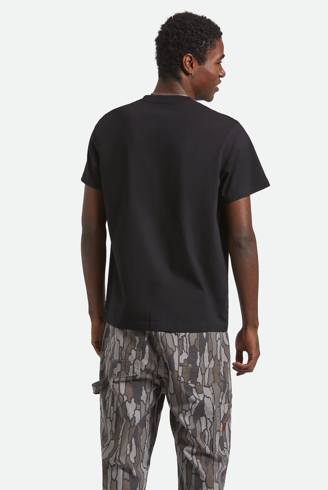 Men's Union Heavyweight S/S Boxy Pocket T-Shirt in the color Black - Men's Back View