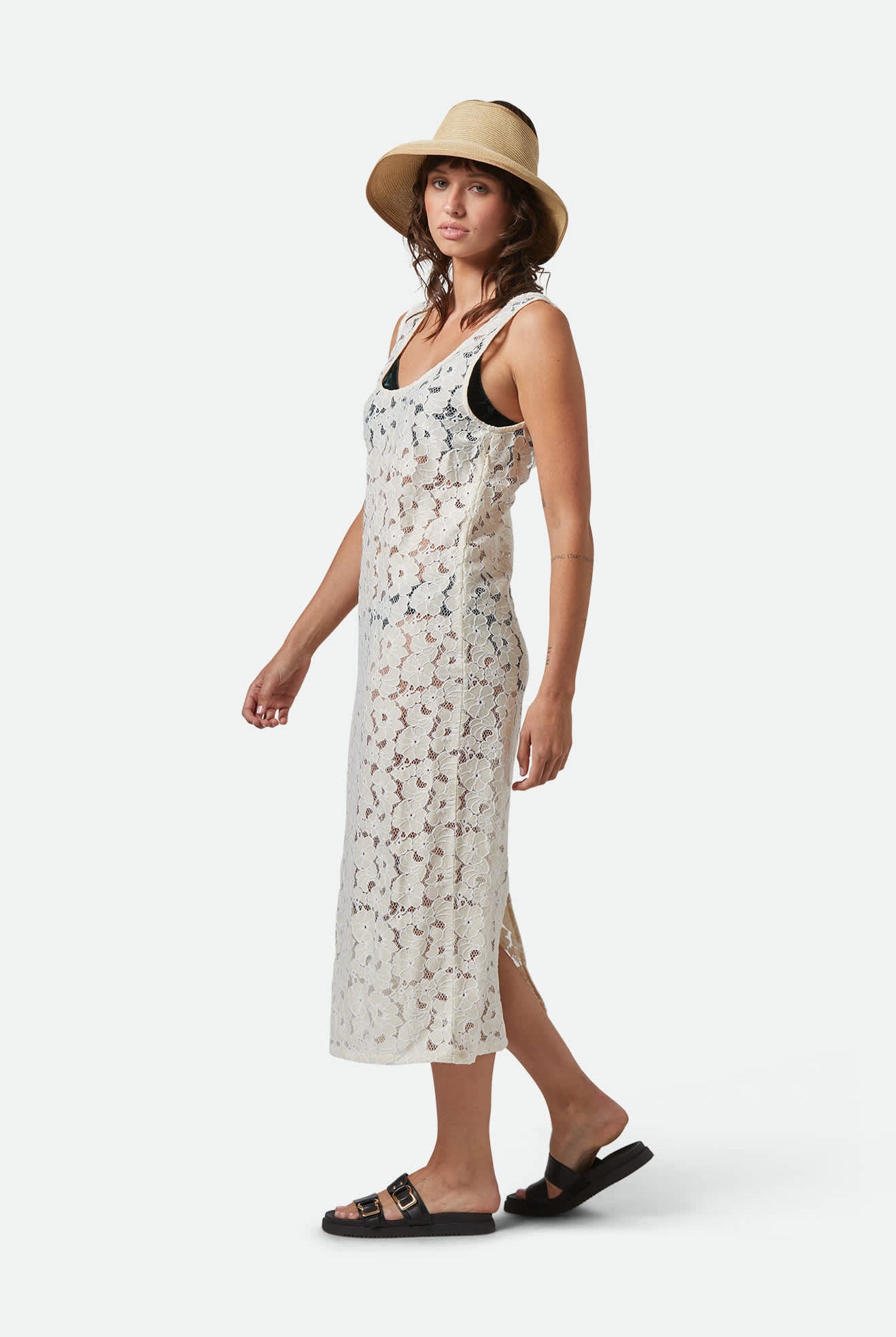 Women's Lace Cover Up Dress in the color Whitecap - Women's Side View