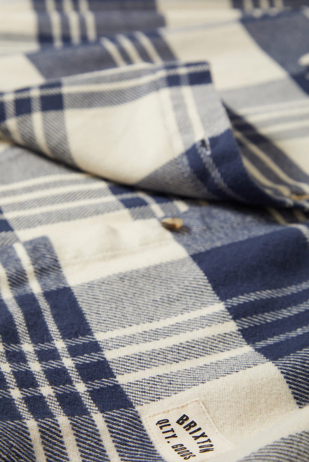 Women's Bowery Women's Classic L/S Flannel in the color Azure Blue/Whitecap Plaid - Additional Style View