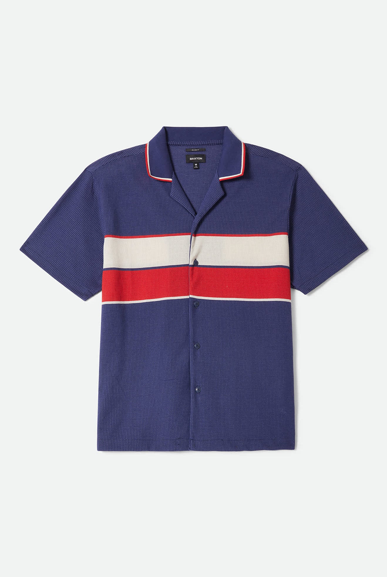 Men's Bunker Mesh Short Sleeve Shirt in the color Washed Navy - Front Product View