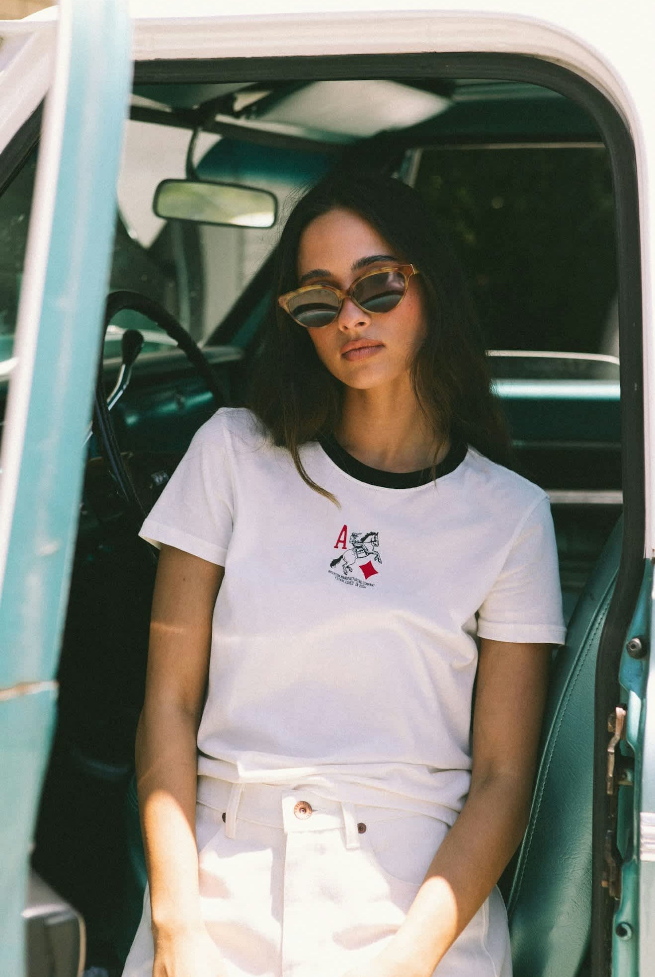 Women's Aces Fitted Crew T-Shirt in the color Off White/Black - Men's Lifestyle image