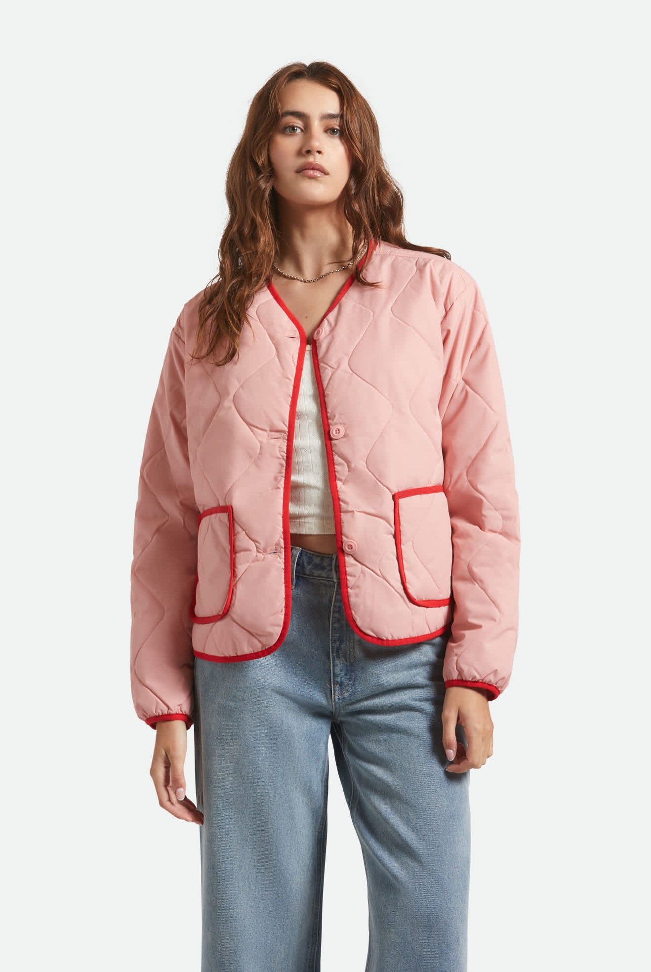 Women's Delilah Quilted Jacket in the color Mellow Rose - Women's Front View