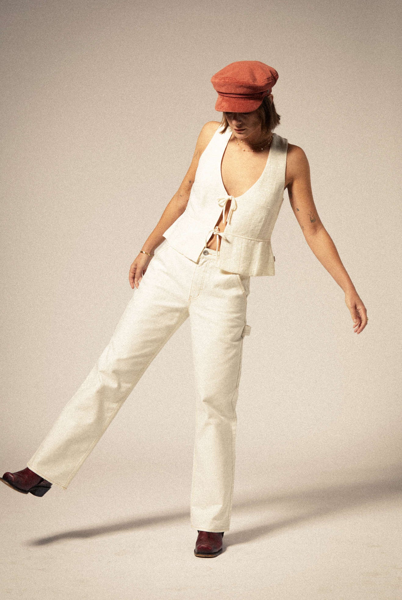 Women's Lakeview Top in the color Off White - Additional Fit image