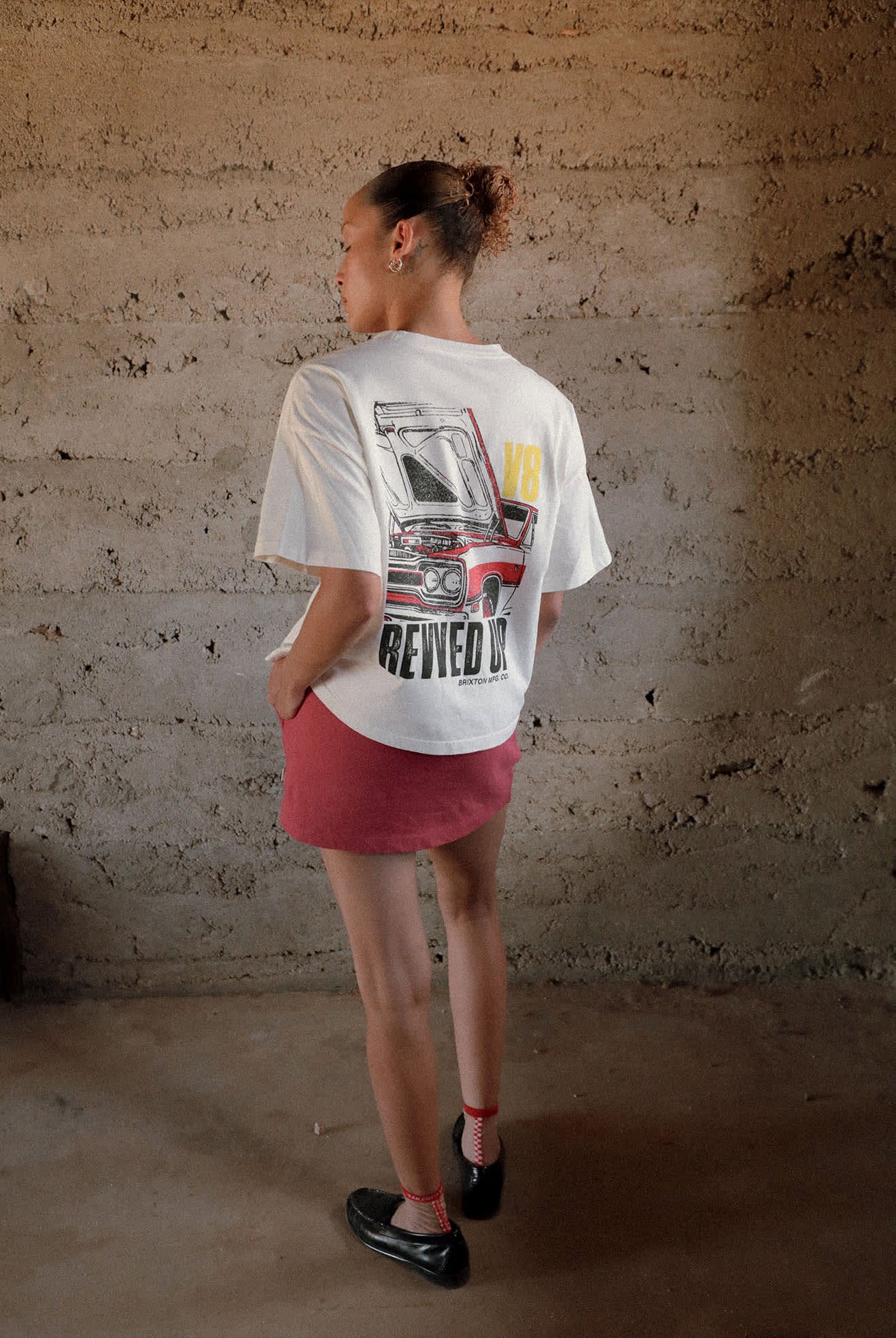 Women's Revved Up Boxy Crew T-Shirt in the color Off White - Women's Lifestyle image