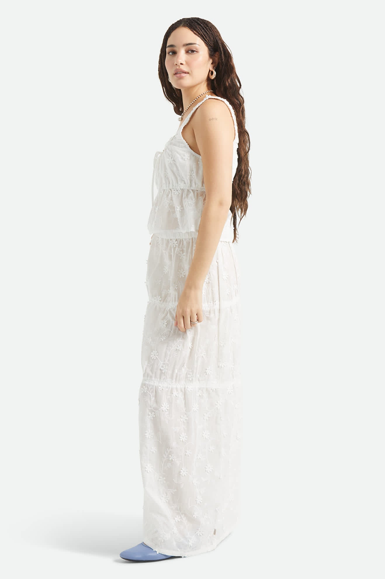 Women's The Abigail Tie Top in the color Off White Floral - Women's Side View