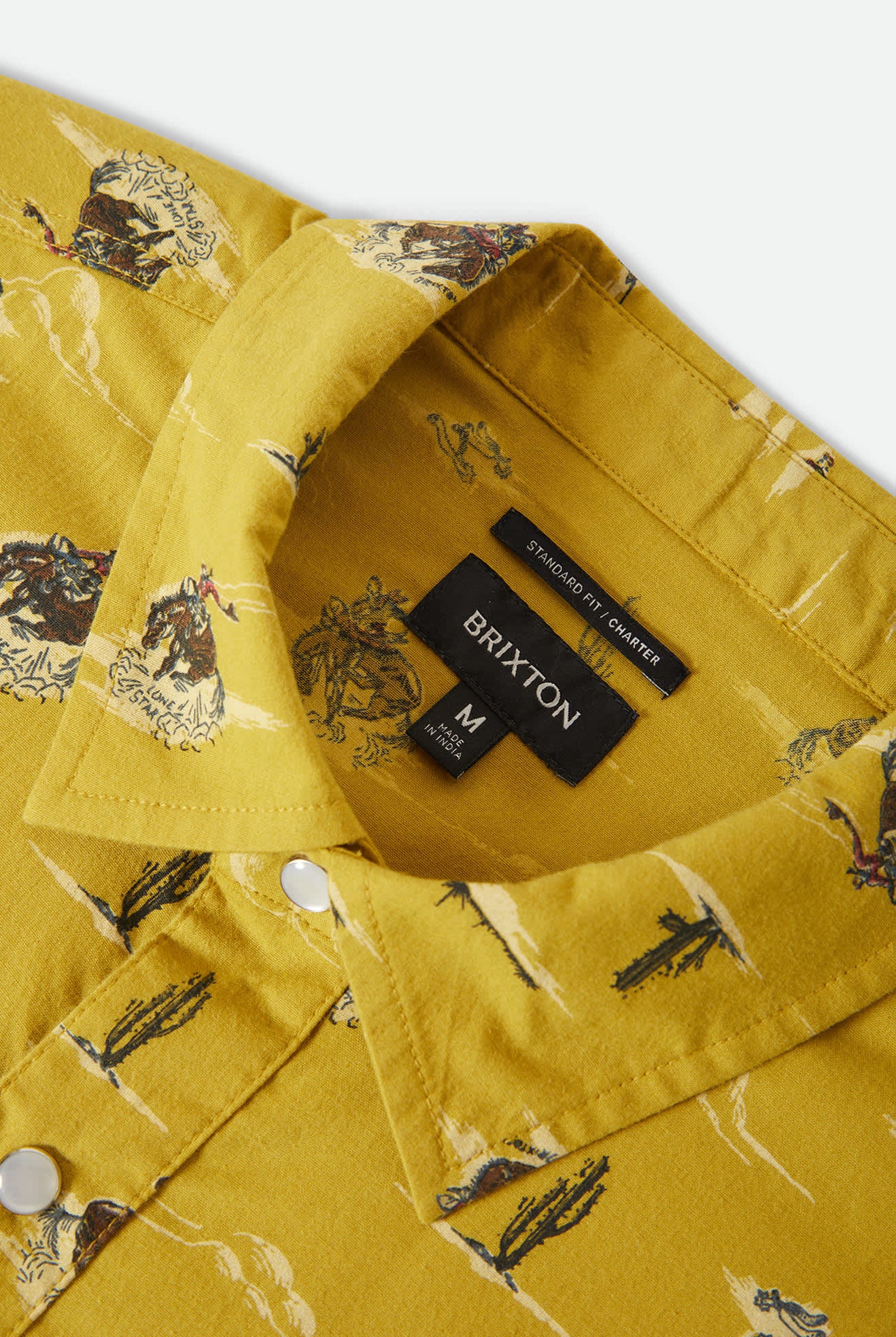 Men's Lone Star X Brixton Short Sleeve Shirt in the color Texas Gold - Additional Laydown image