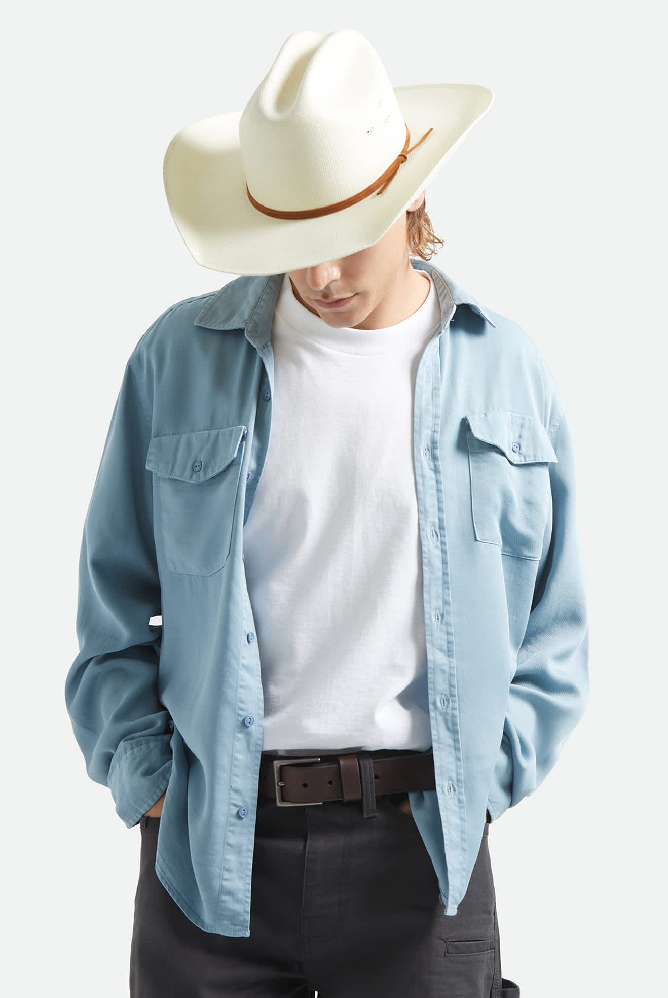 Unisex Laredo Straw Cowboy Hat in the color Bone - Men's Front View
