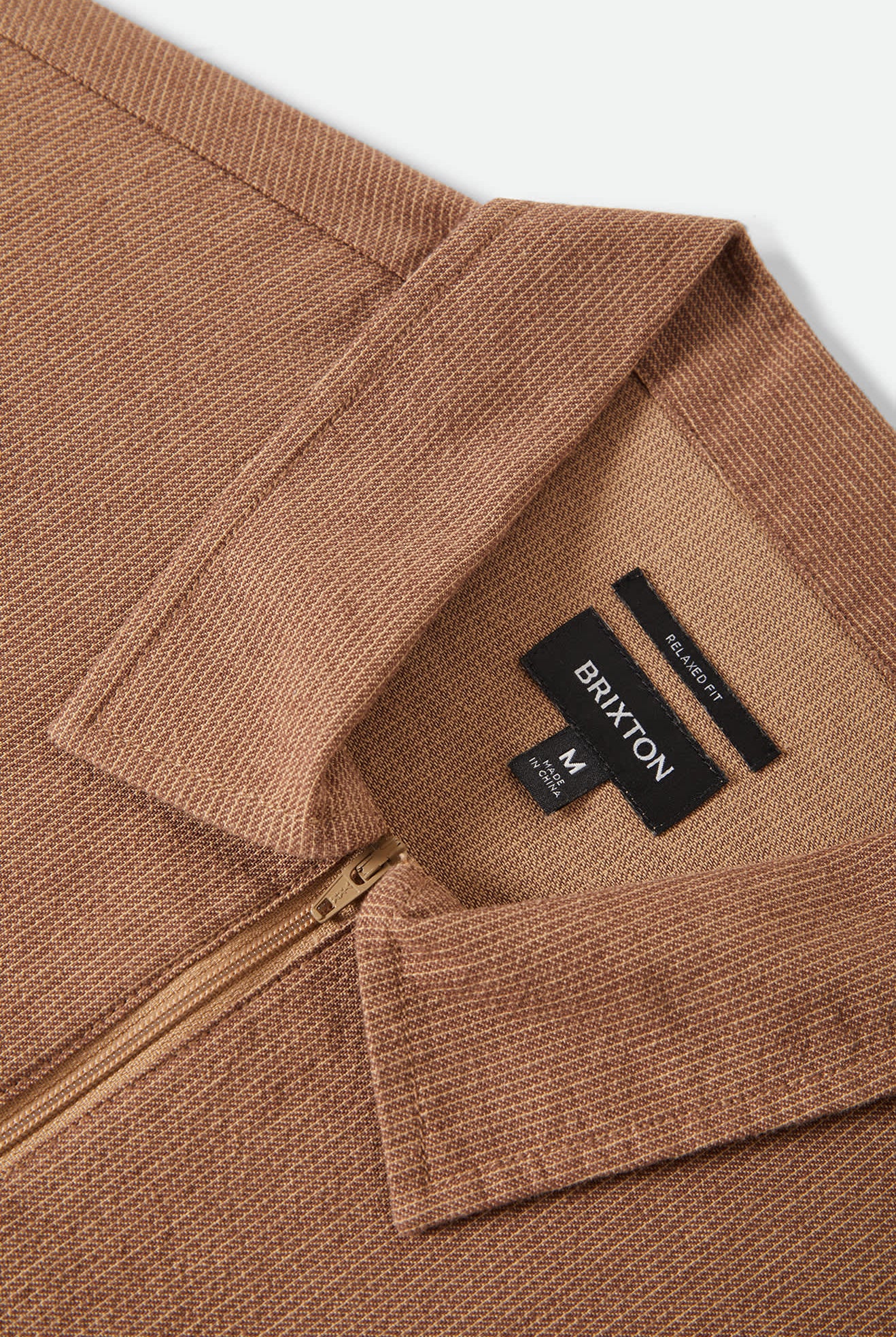 Men's Brakeman Half Zip Short Sleeve Shirt in the color Brown/Tan Stripe - Additional Laydown image