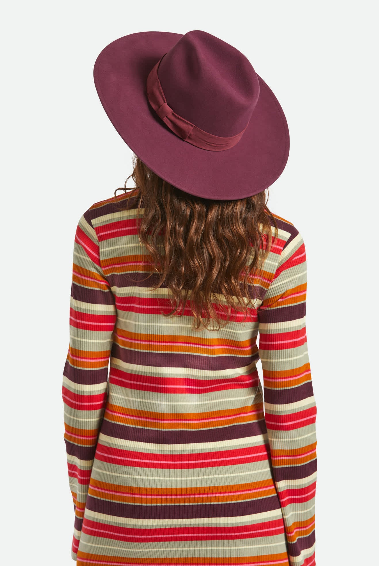 Women's Layton Comfort Fedora in the color Port/Port - Women's Back View