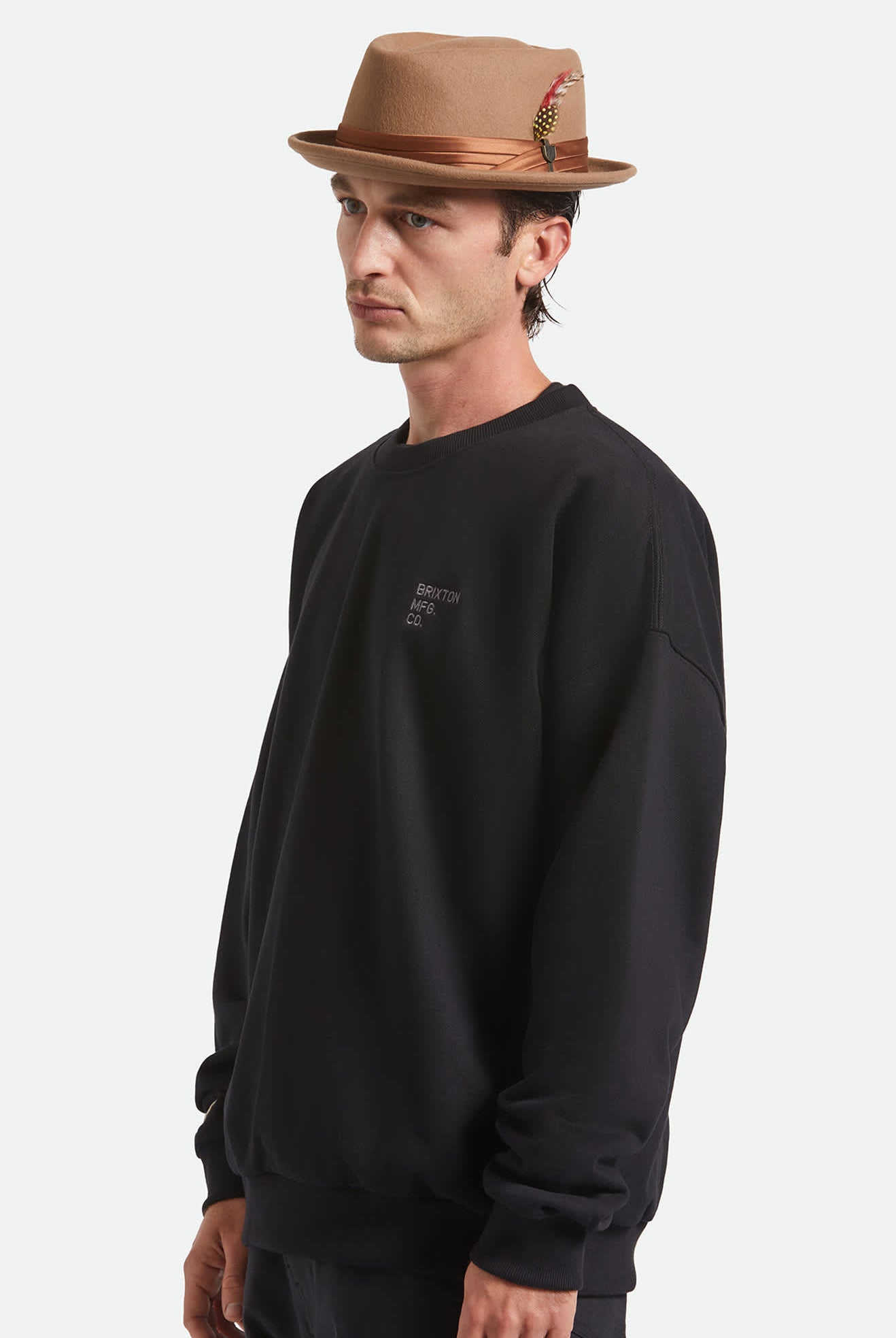 Unisex Stout Pork Pie in the color Tan - Men's Front View