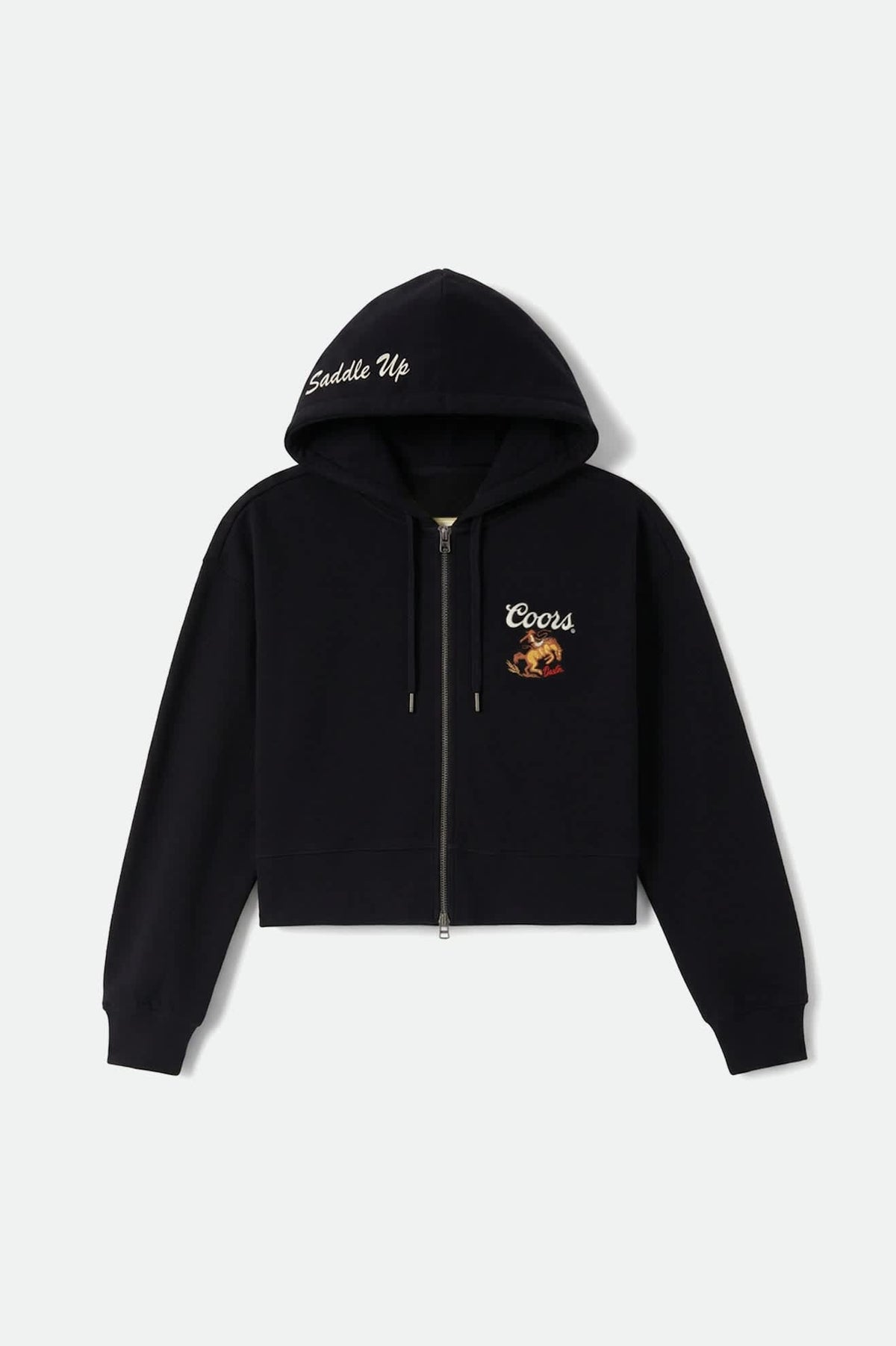 Women's Coors Saddle Full Zip Hoodie in the color Black - Front Product View
