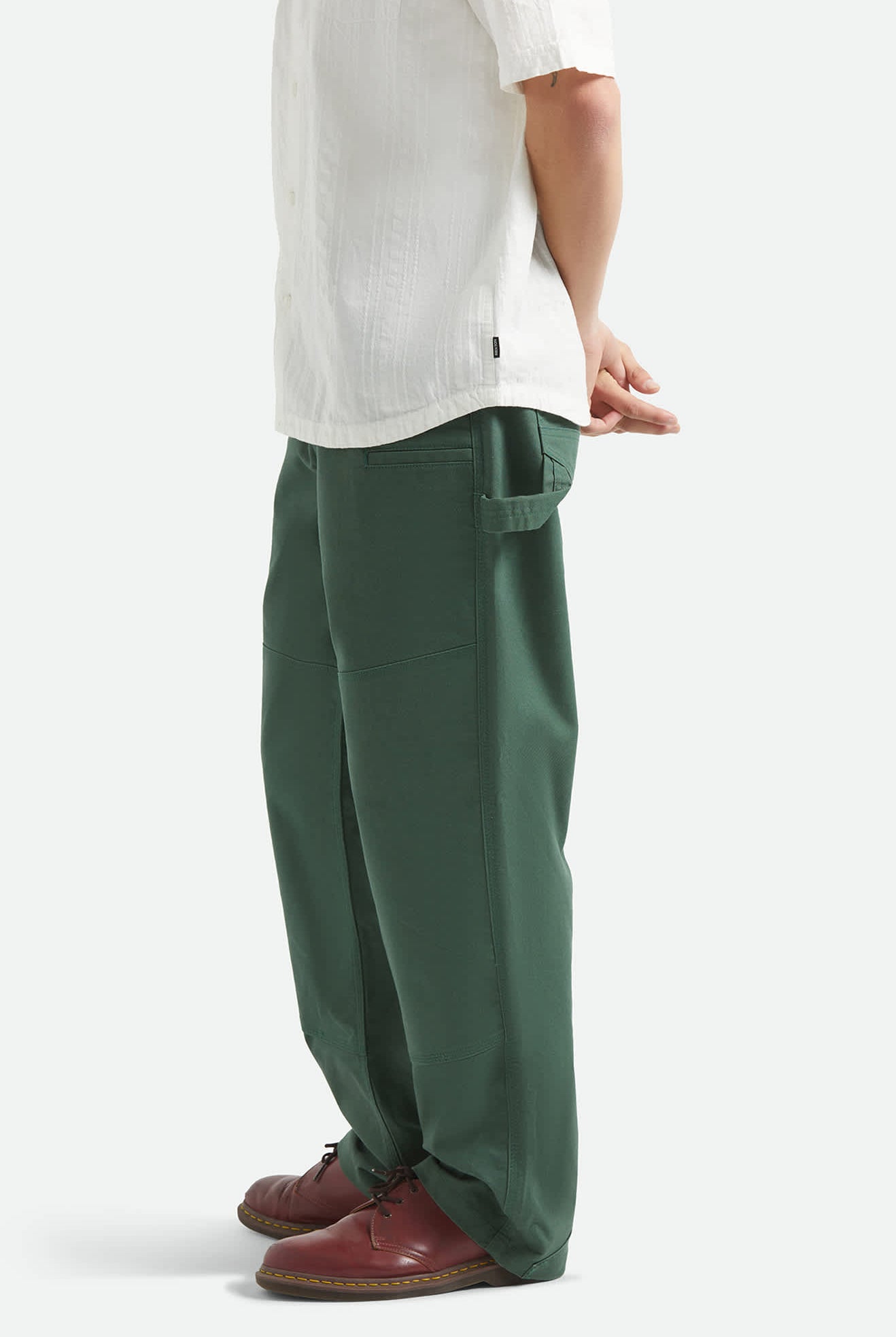 Men's Builders Carpenter Stretch Pant in the color Primary Green - Men's Side View