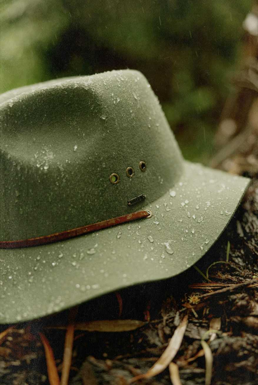 Brixton Unisex Wesley Weather Guard Packable Fedora - Light Moss | Extra Shot 4