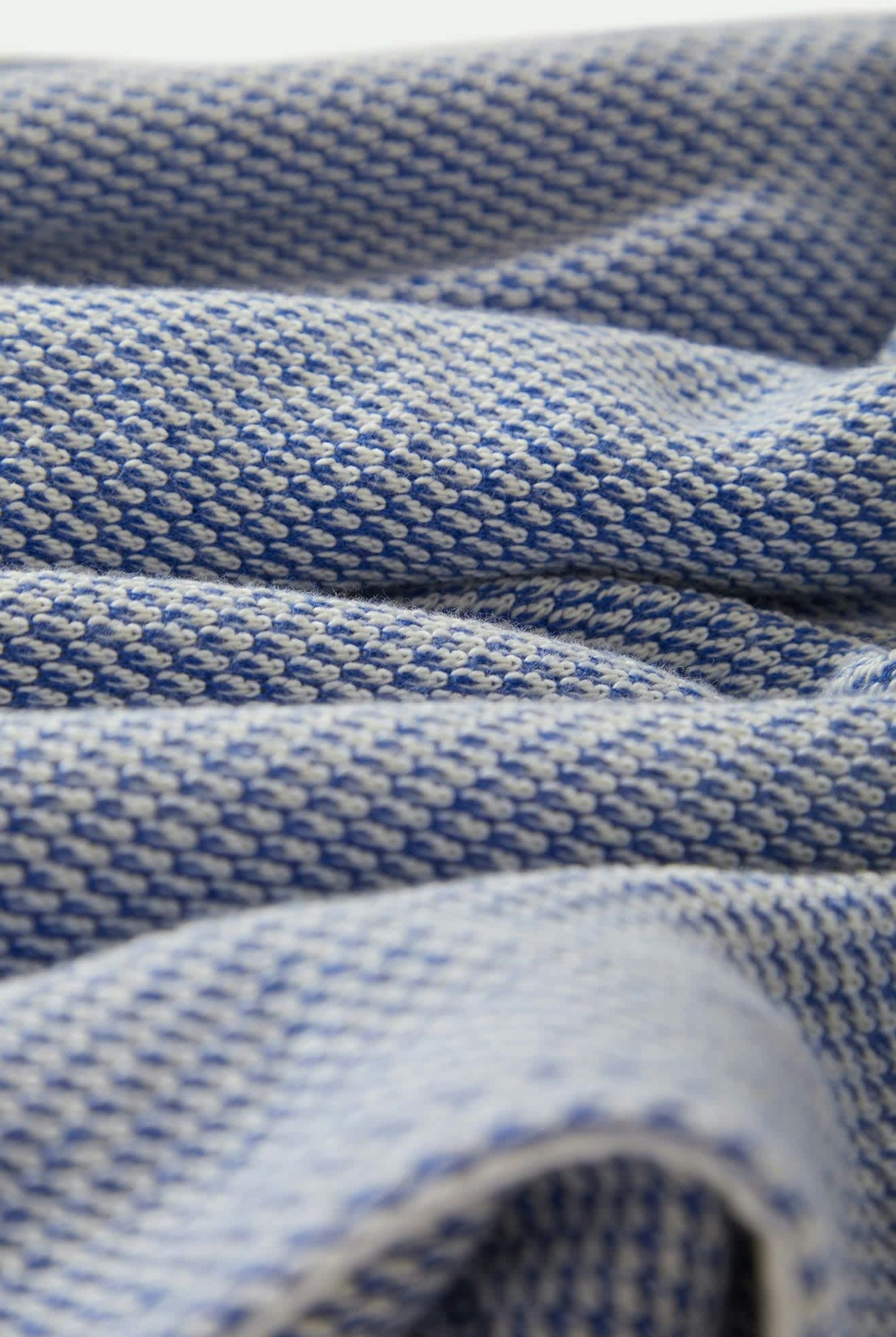 Women's The Weekend Cross Loop French Terry Lounge Short in the color Off White/Electric Indigo - Additional Laydown image