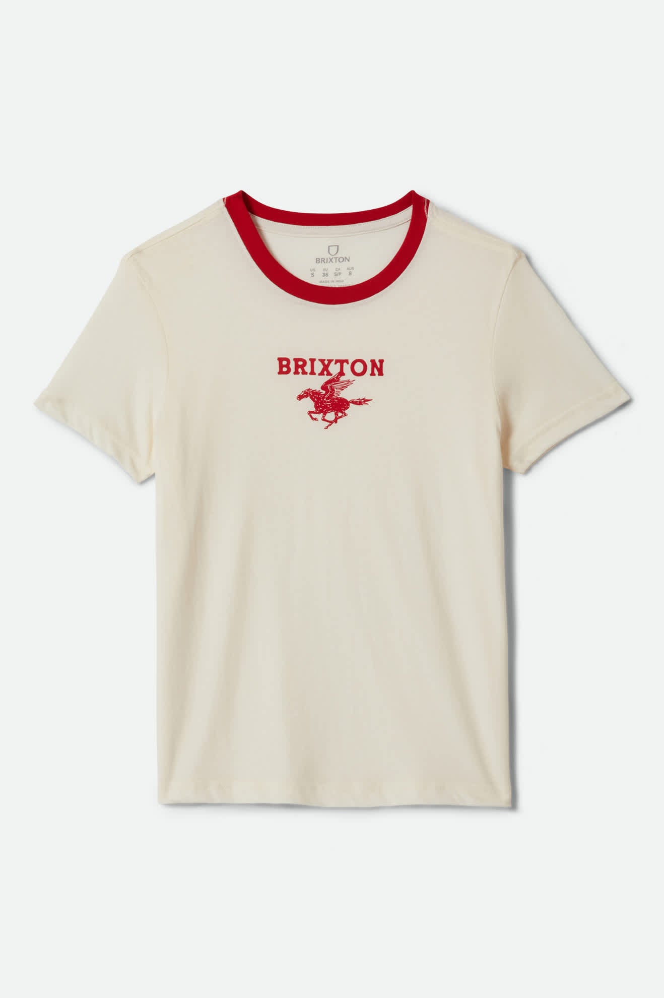 Women's Pegasus Slim Crew T-Shirt in the color Vintage White - Front Product View