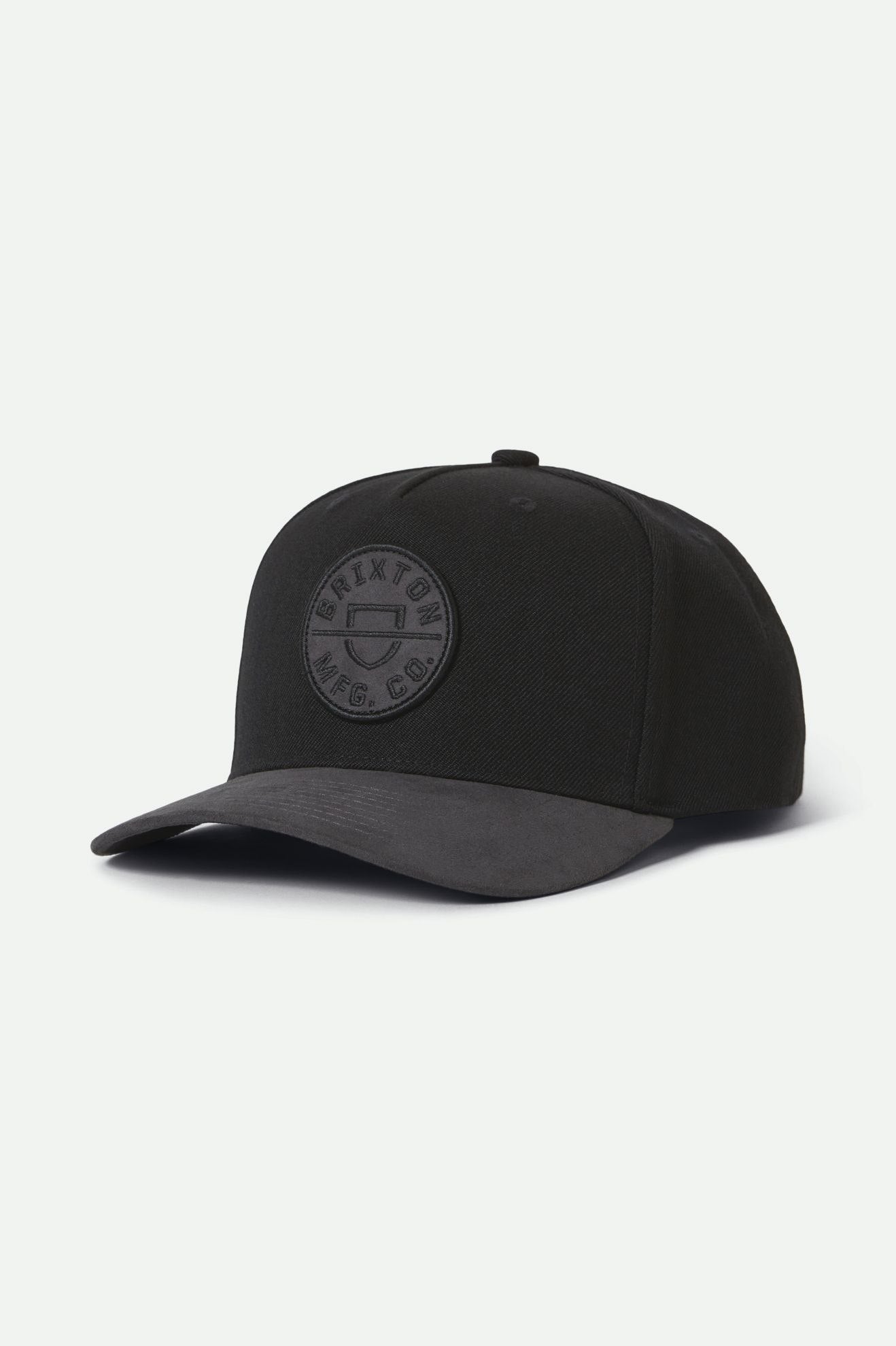 Brixton Men's Crest C Netplus MP Snapback - Black/Black/Black | Profile
