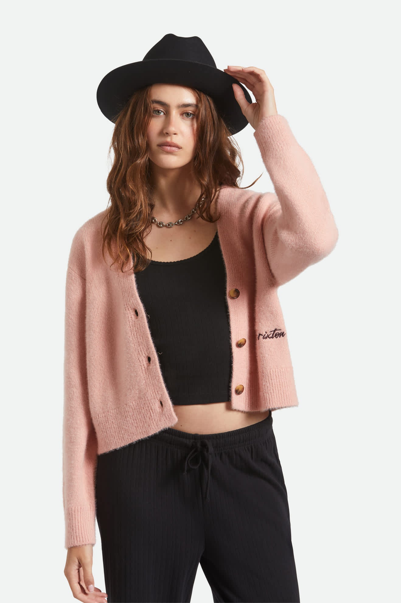 Unisex Hitch Ranch Fedora in the color Black/Black - Women's Front View