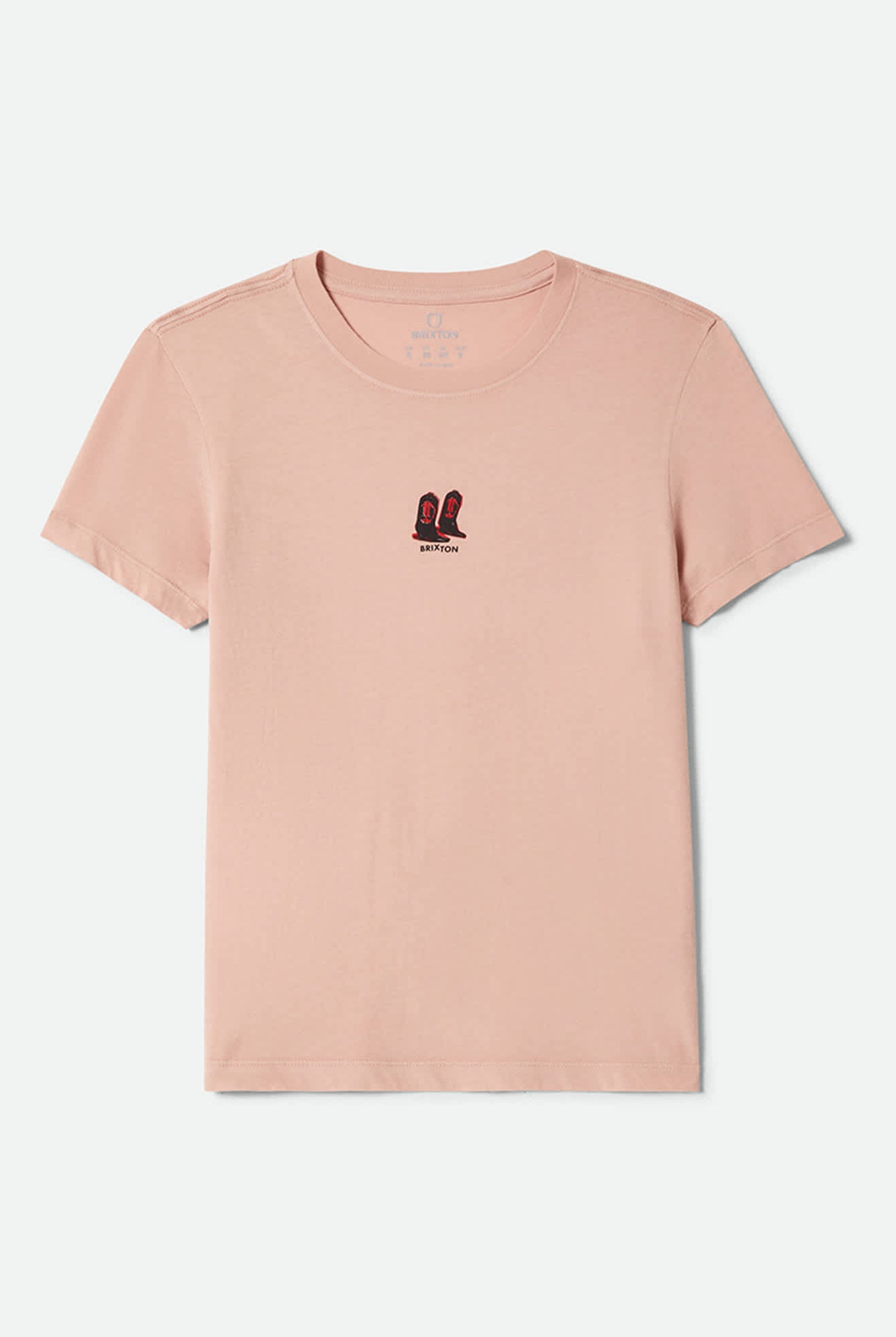 Women's Two Boots Slim Crew T-Shirt in the color Silver Pink - Front Product View