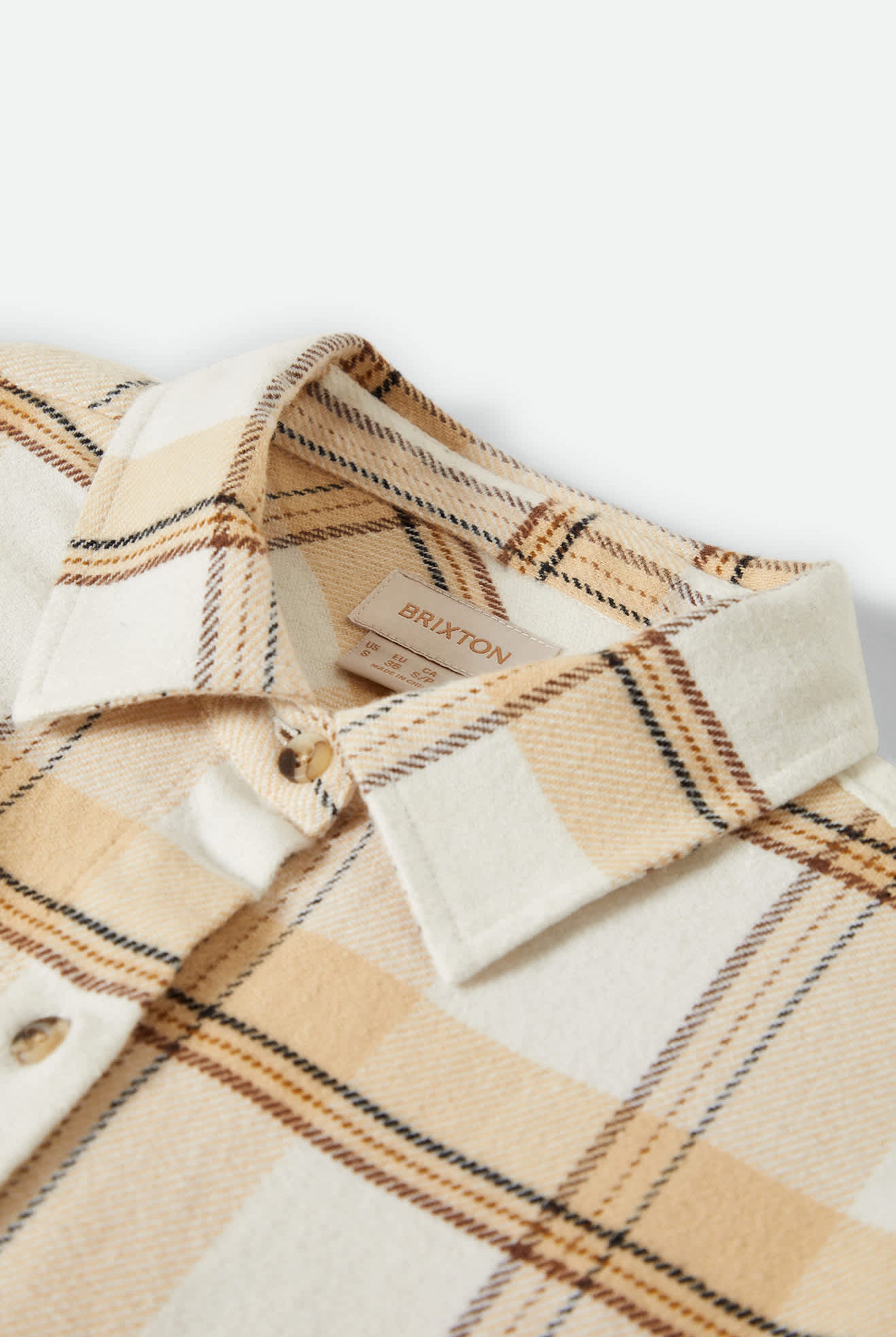 Women's Bowery Women's Classic L/S Flannel in the color Off White/Semolina/Washed Copper Plaid - Additional Style View