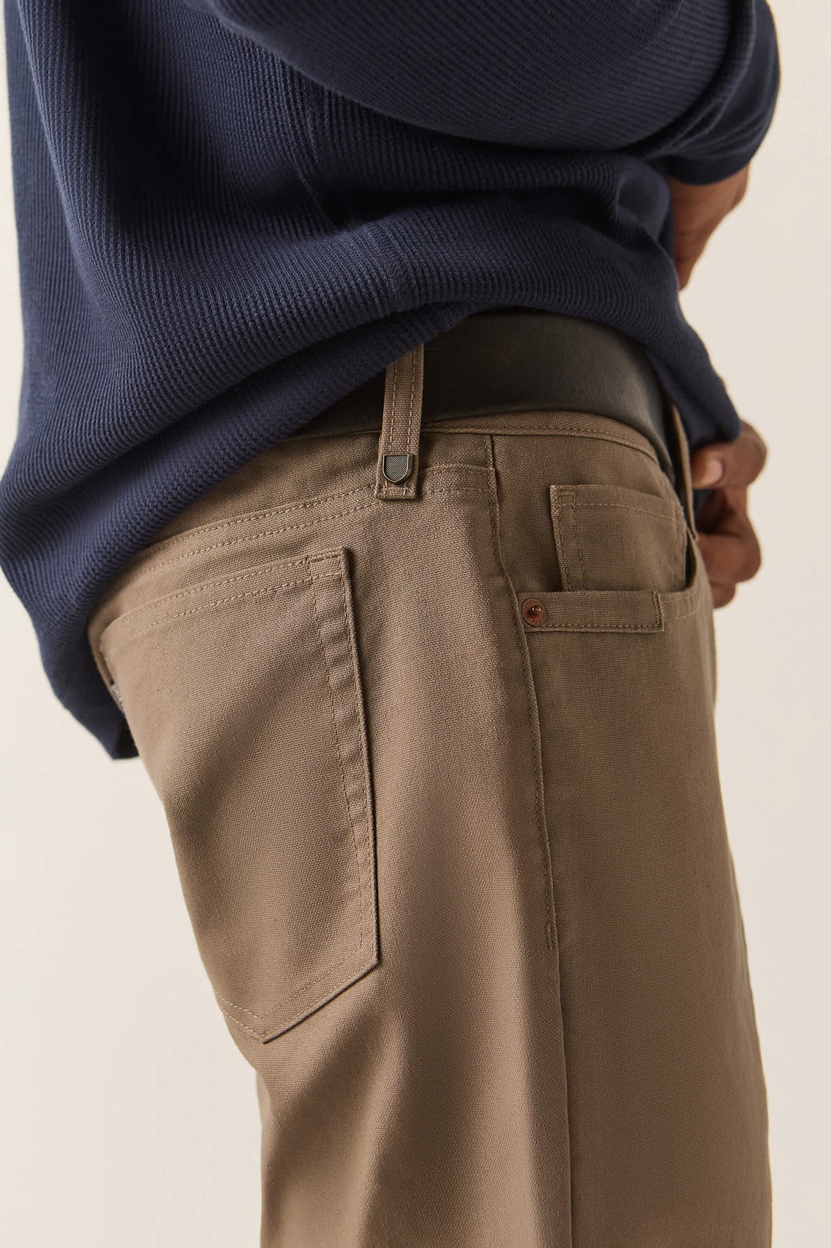 Men's Builders 5-Pocket Pant in the color Earth - Men's Side View