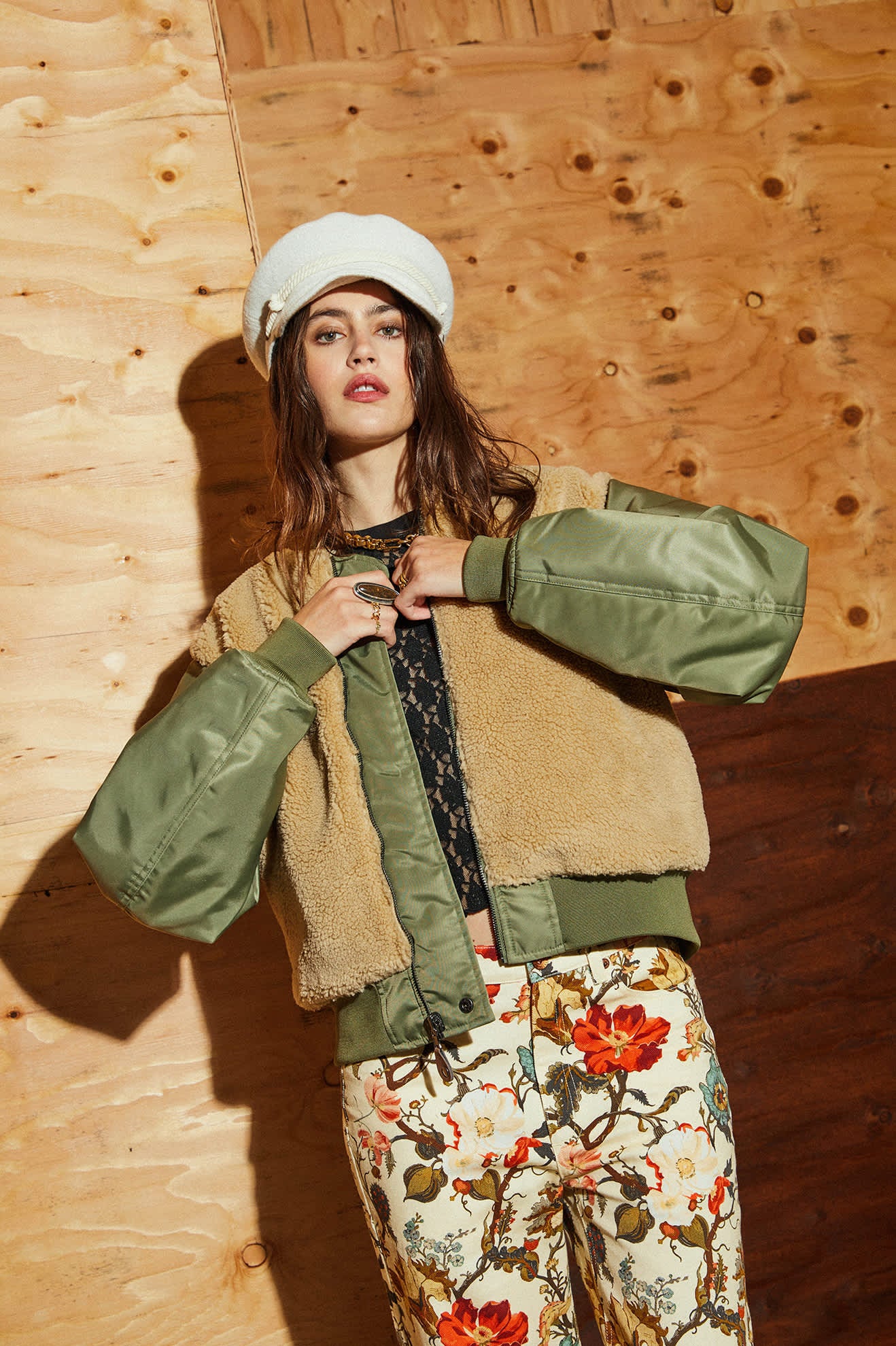 Women's Sherpa Surplus Bomber Jacket in the color Olive Surplus - Men's Lifestyle image