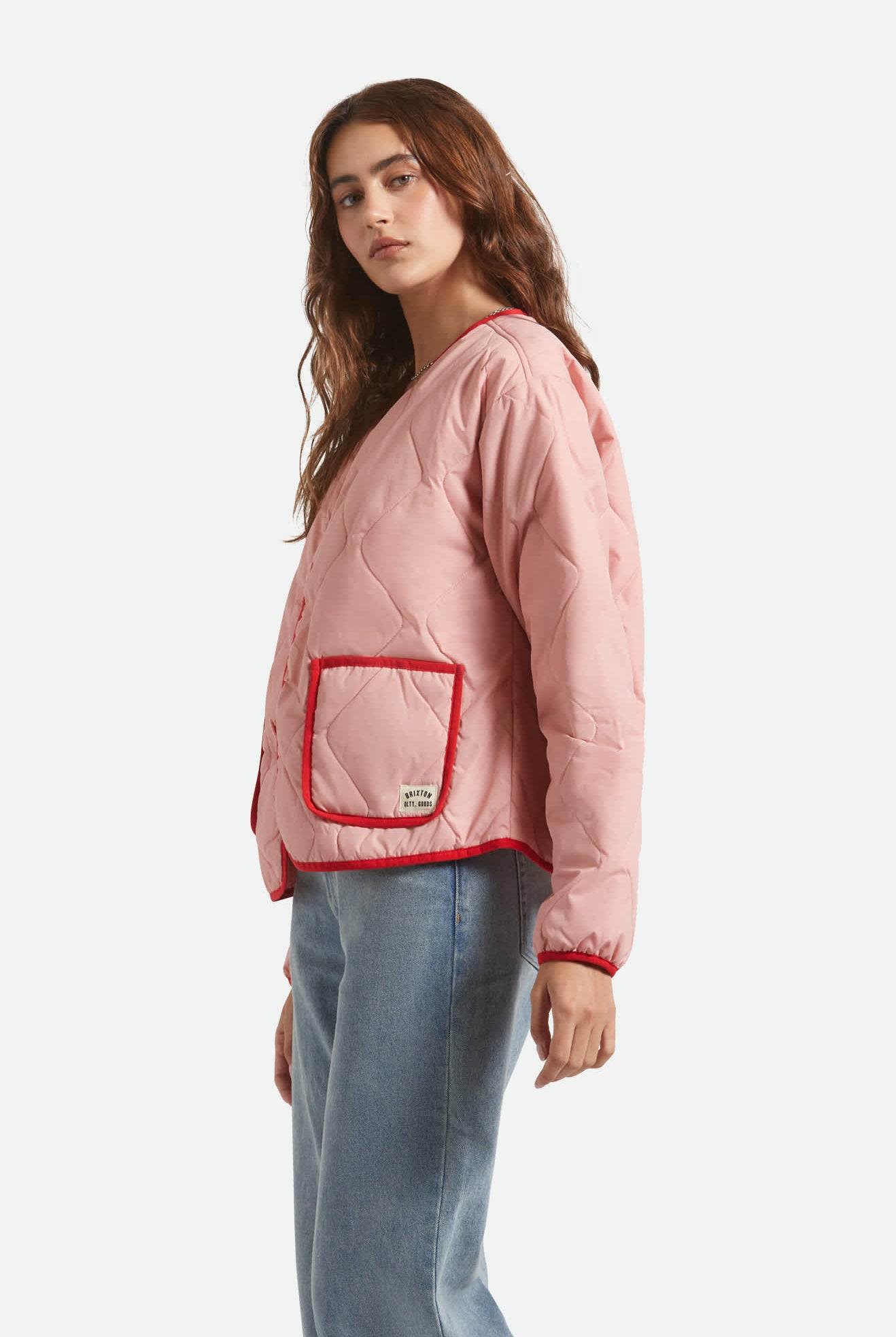 Women's Delilah Quilted Jacket in the color Mellow Rose - Women's Side View