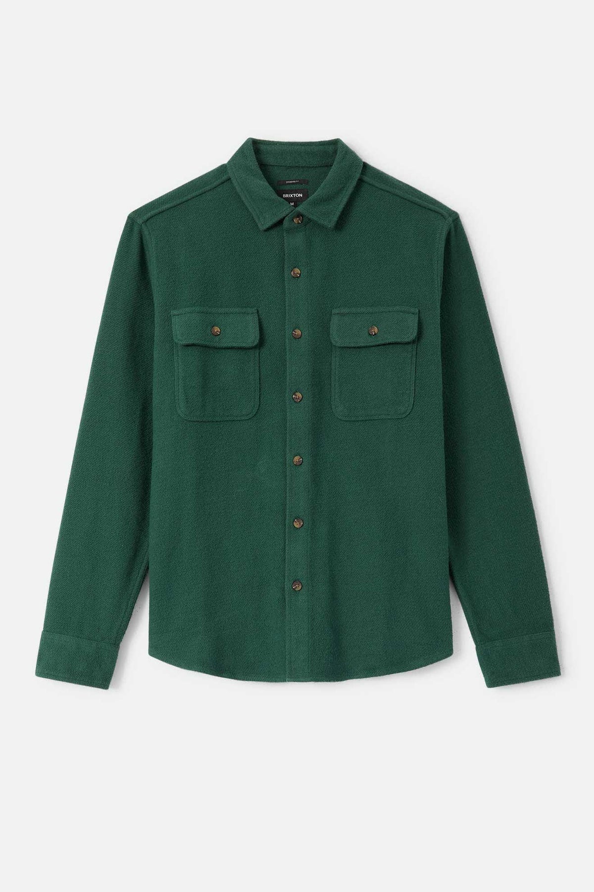 Men's Bowery Textured Twill Overshirt in the color Primal Green - Front Product View