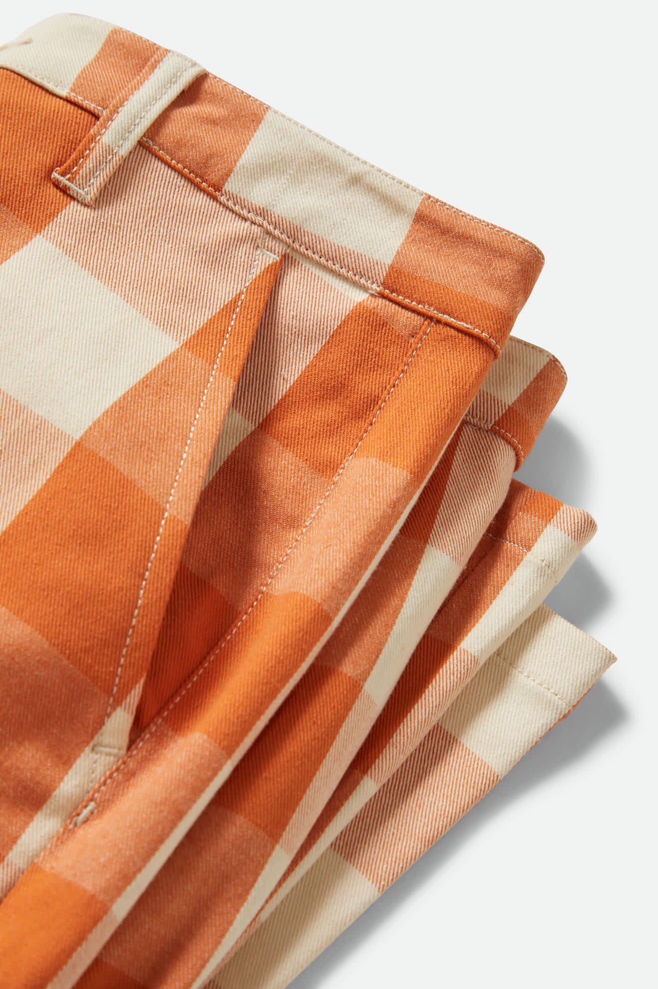 Women's Bedford Pant in the color Tangerine Gingham - Additional Laydown image
